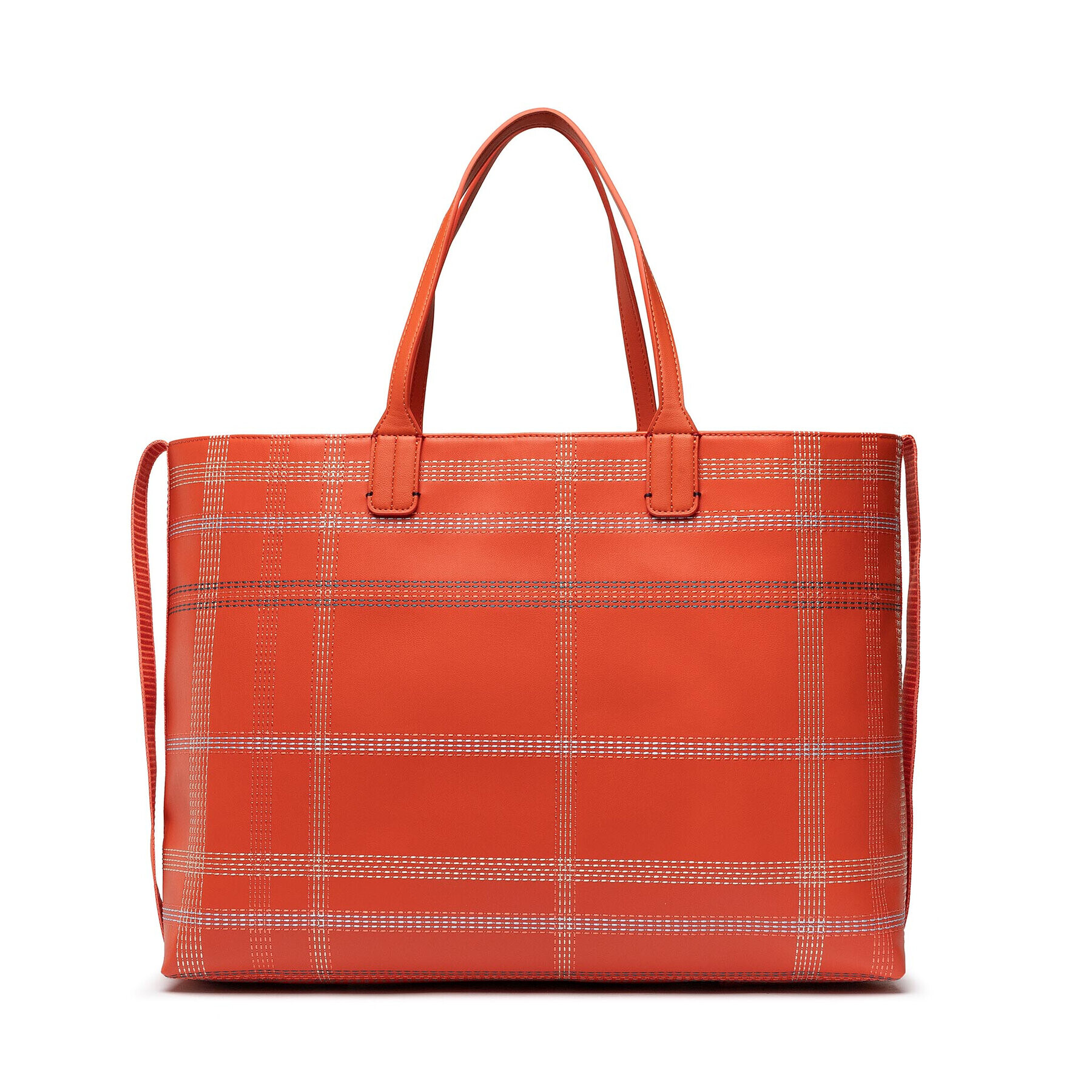 Tommy Hilfiger Geantă Iconic Tommy Tote Check AW0AWI2311 Portocaliu - Pled.ro