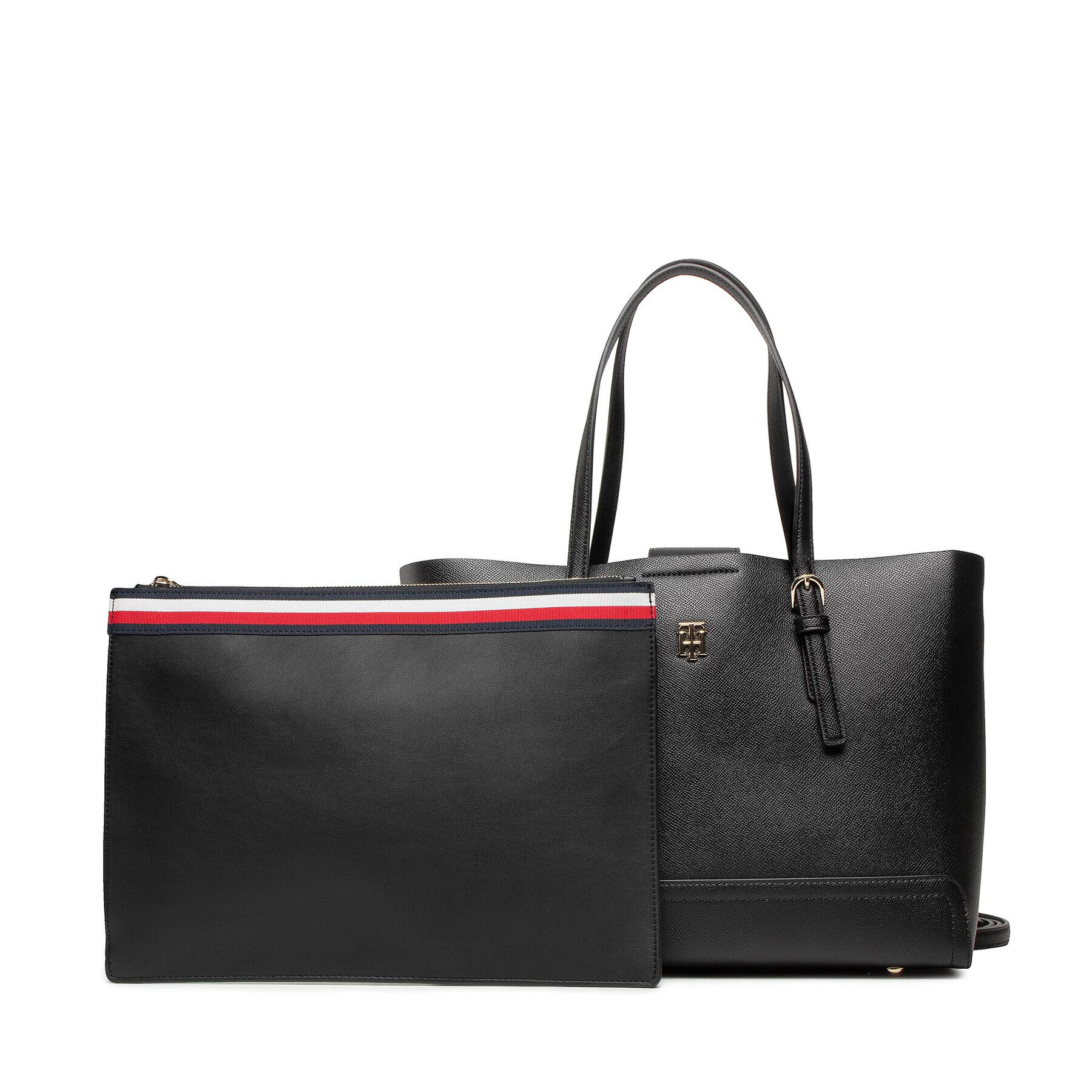 Tommy Hilfiger Geantă Th Timeless Med Tote AW0AW12211 Negru - Pled.ro