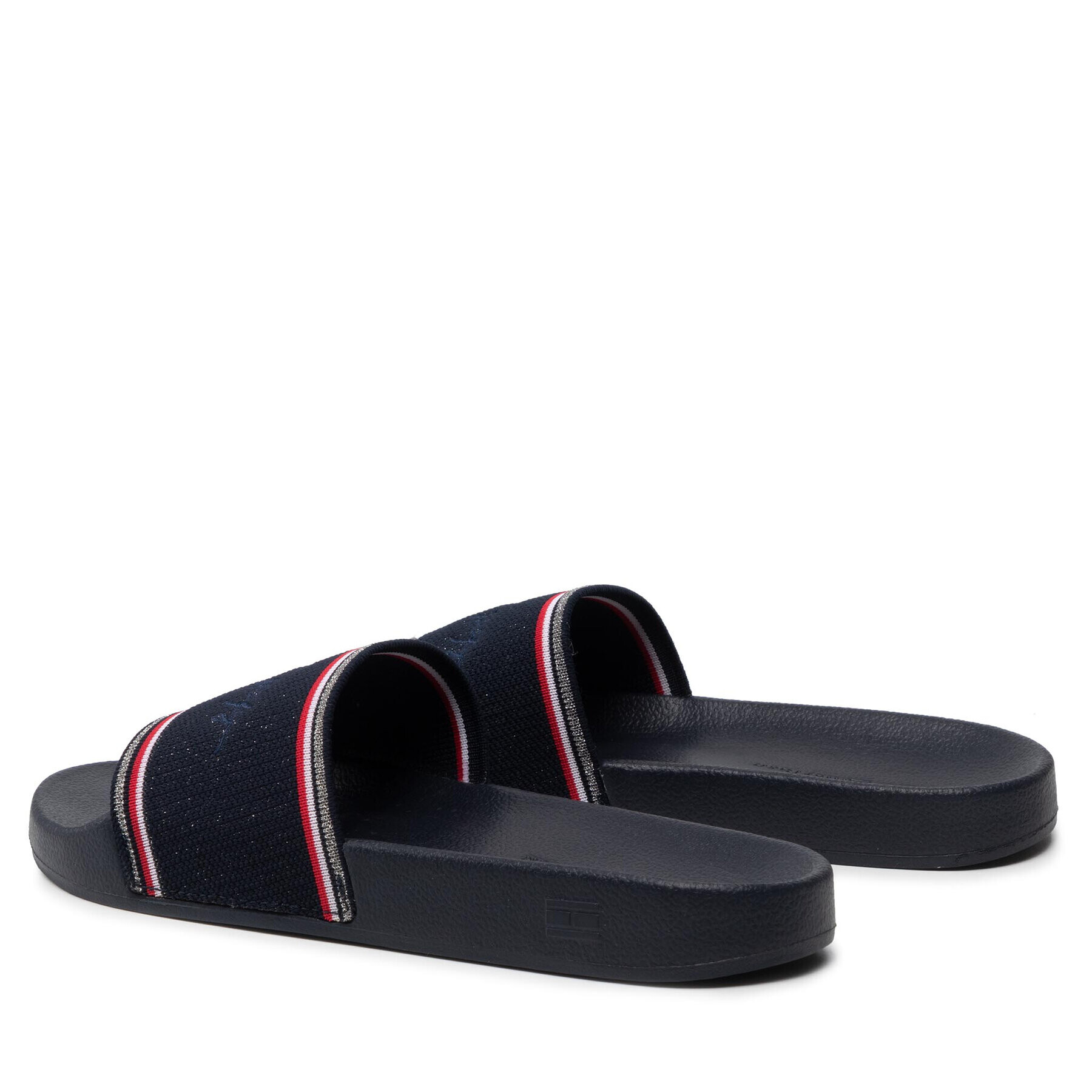 Tommy Hilfiger Șlapi Essential Shiny Knit Pool Slide FW0FW06311 Bleumarin - Pled.ro