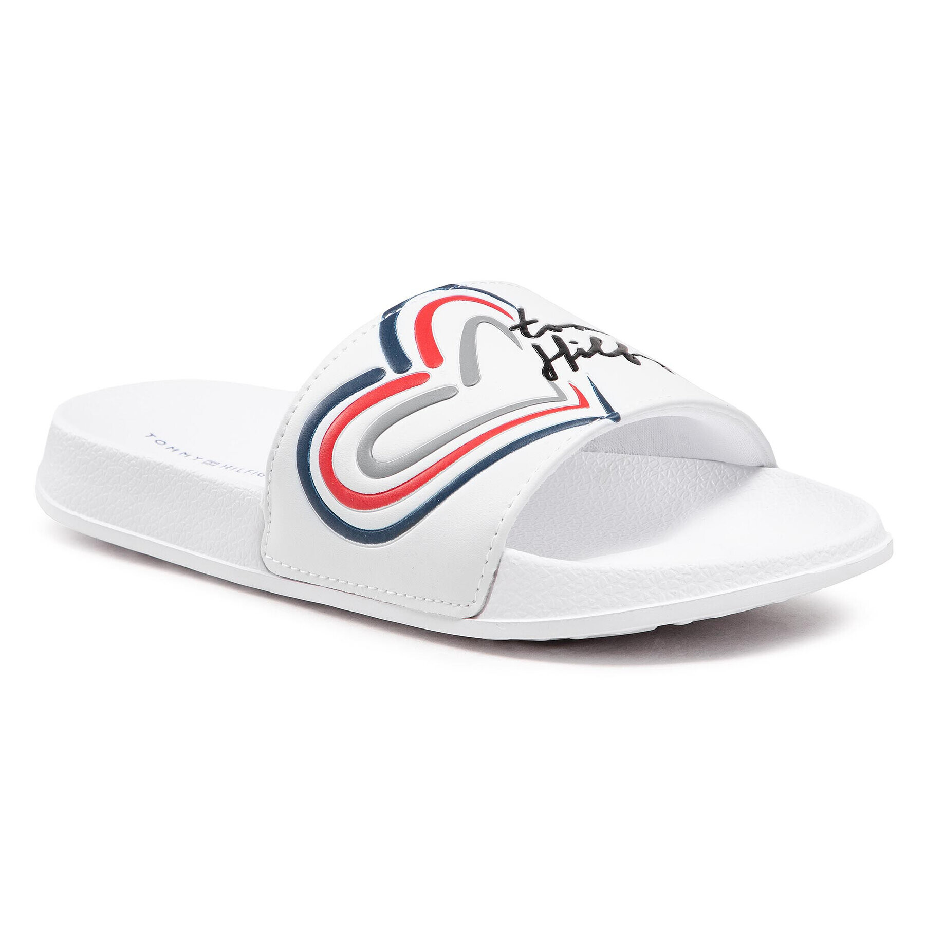 Tommy Hilfiger Șlapi Hearth Print Pool Slide T3A0-31060-0632 S Alb - Pled.ro