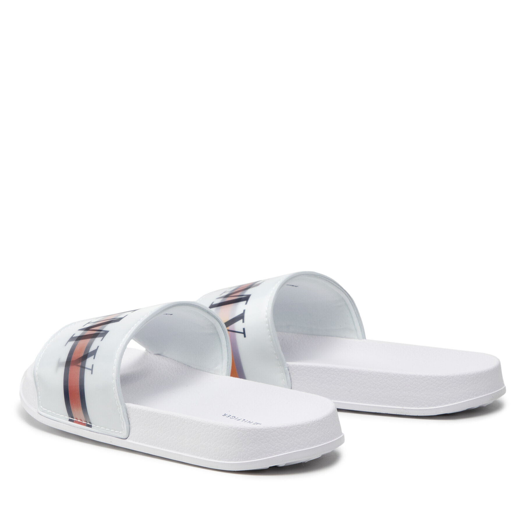 Tommy Hilfiger Șlapi Holographic Pool Slide T3B0-32276-1172 S Alb - Pled.ro