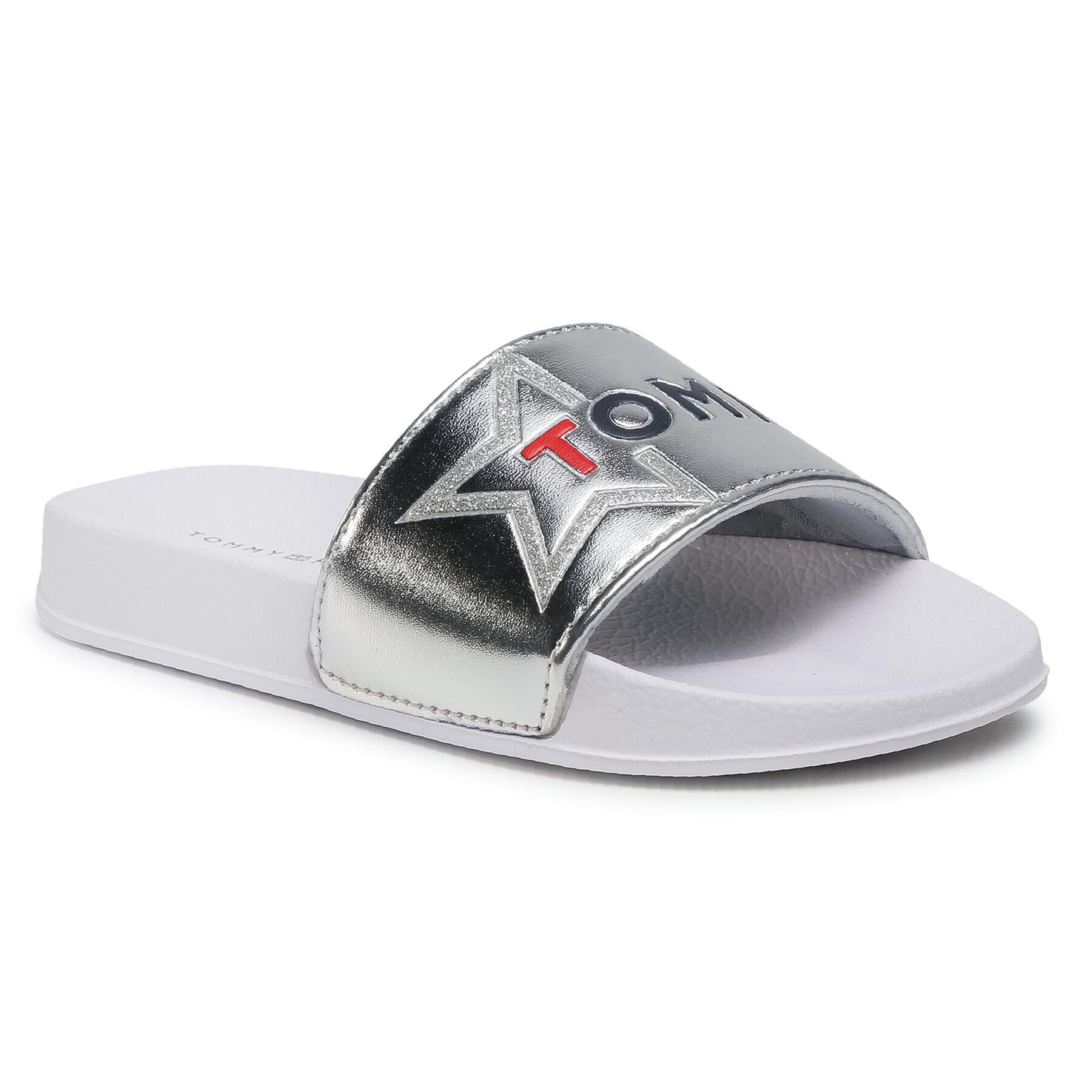 Tommy Hilfiger Șlapi Logo Print Pool Slide T3A0-30890-0742 M Argintiu - Pled.ro