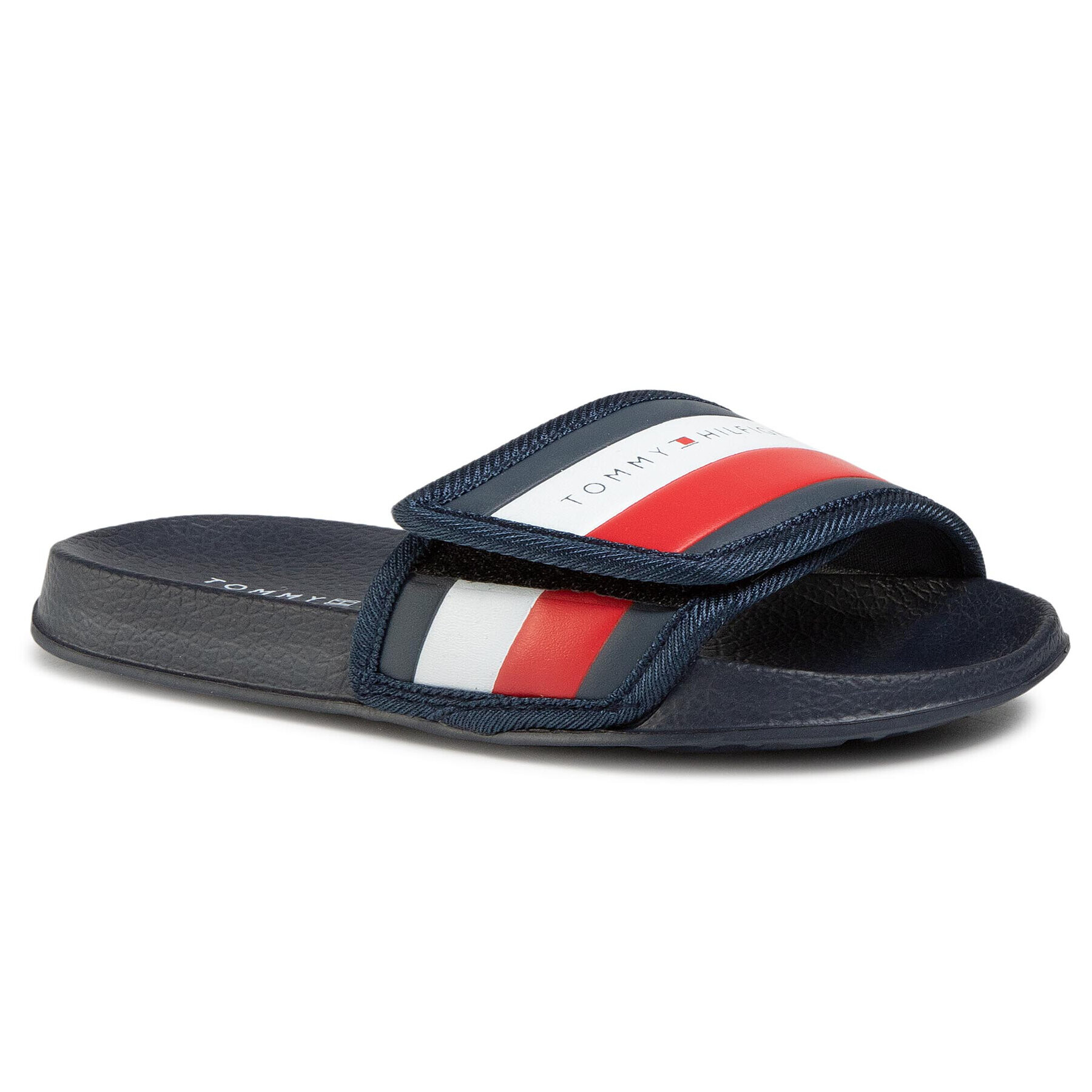 Tommy Hilfiger Șlapi Maxi Velcro Pool Slide T3B0-30761-0739 D Bleumarin - Pled.ro