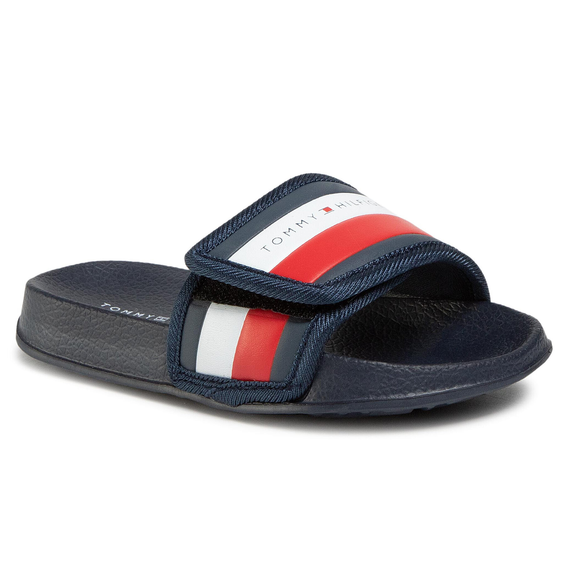 Tommy Hilfiger Șlapi Maxi Velcro Pool Slide T3B0-30761-0739 M Bleumarin - Pled.ro