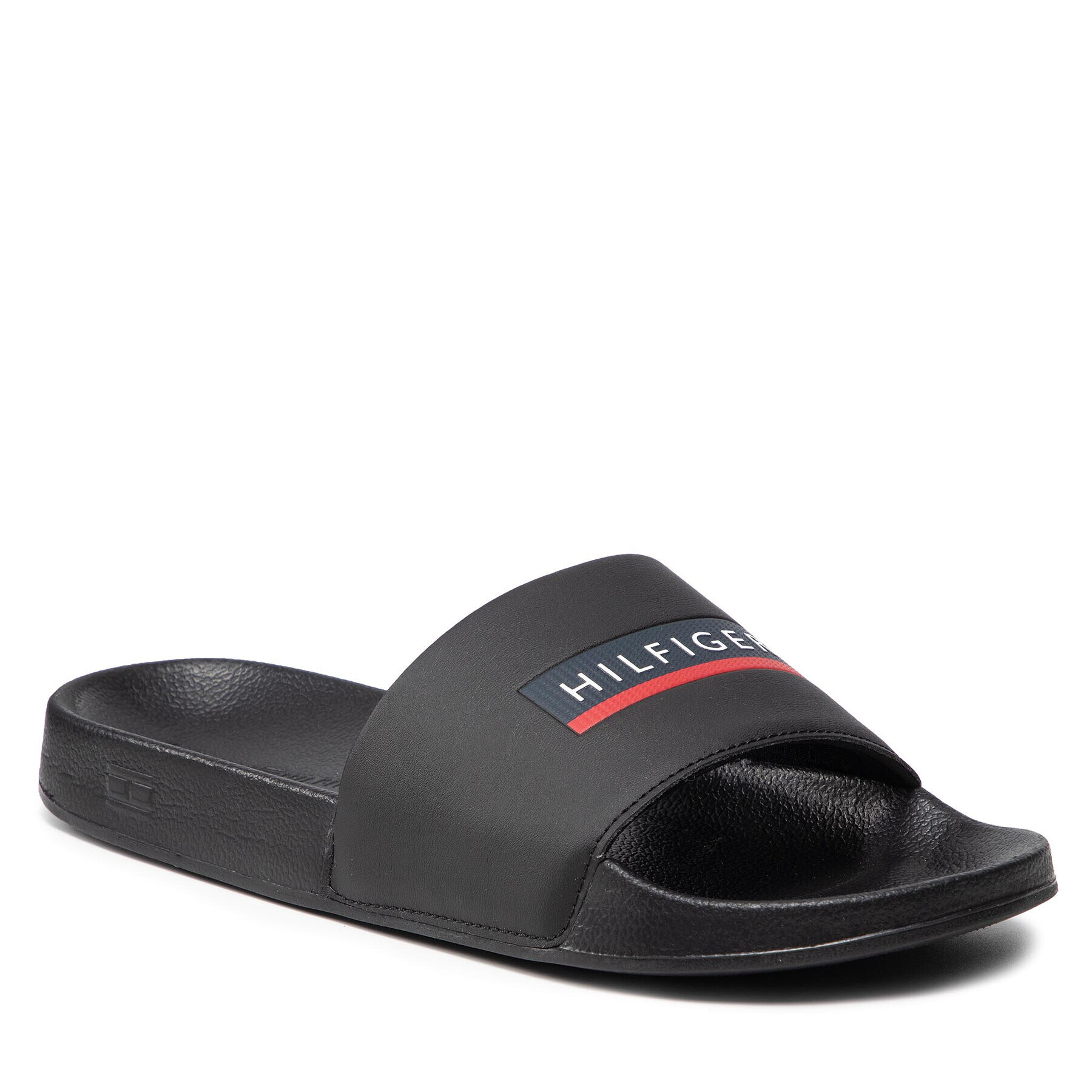 Tommy Hilfiger Șlapi Seasonal Embossed Pool Slide FM0FM03792 Negru - Pled.ro