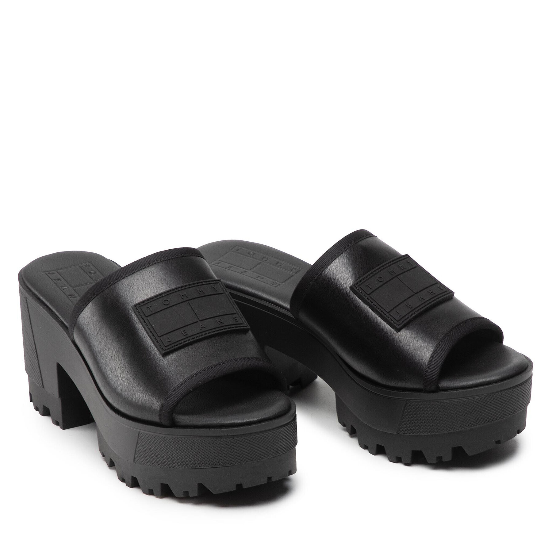 Tommy Hilfiger Șlapi Slip On Mule EN0EN01808 Negru - Pled.ro