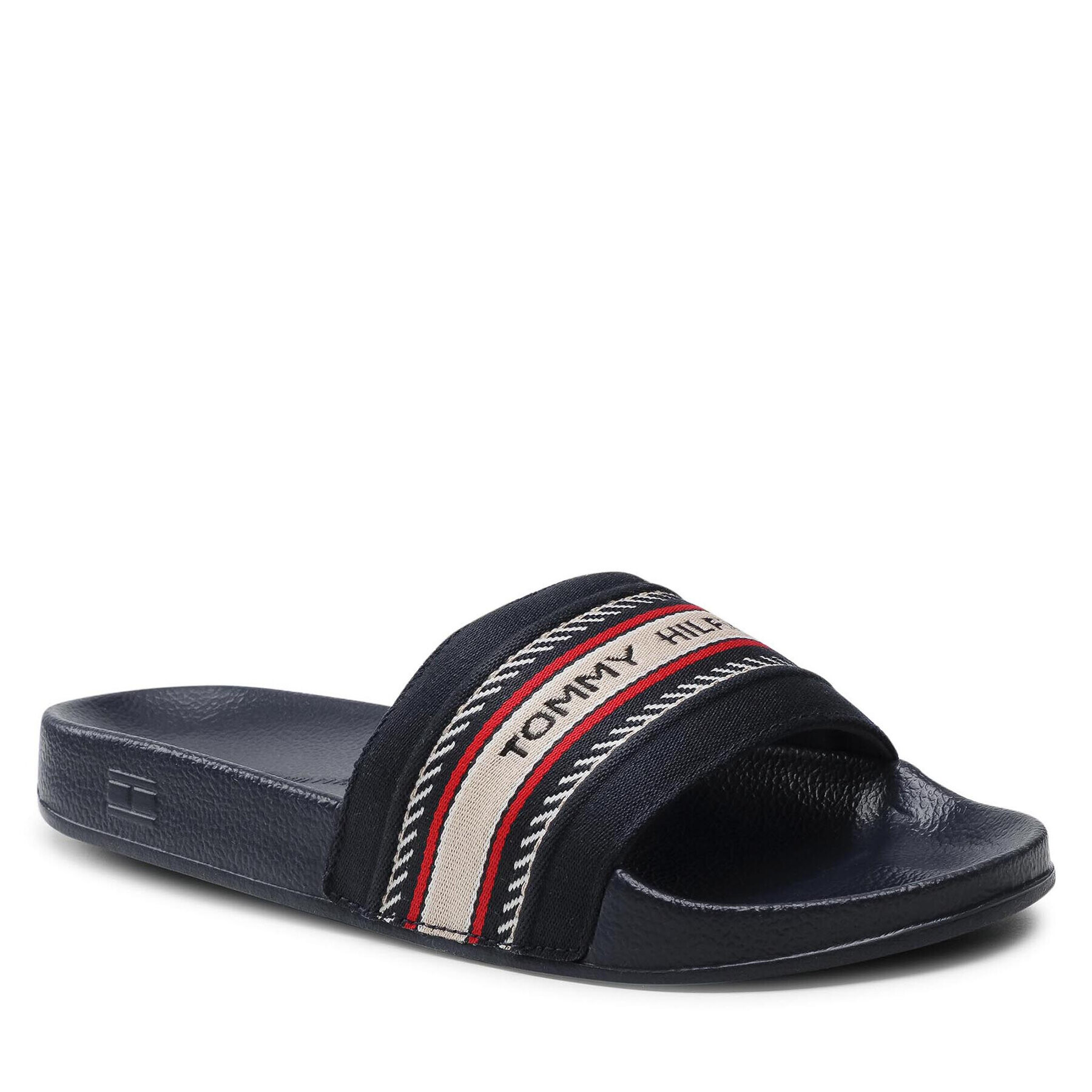 Tommy Hilfiger Șlapi Th Artisandal Pool Slide FW0FW05758 Bleumarin - Pled.ro