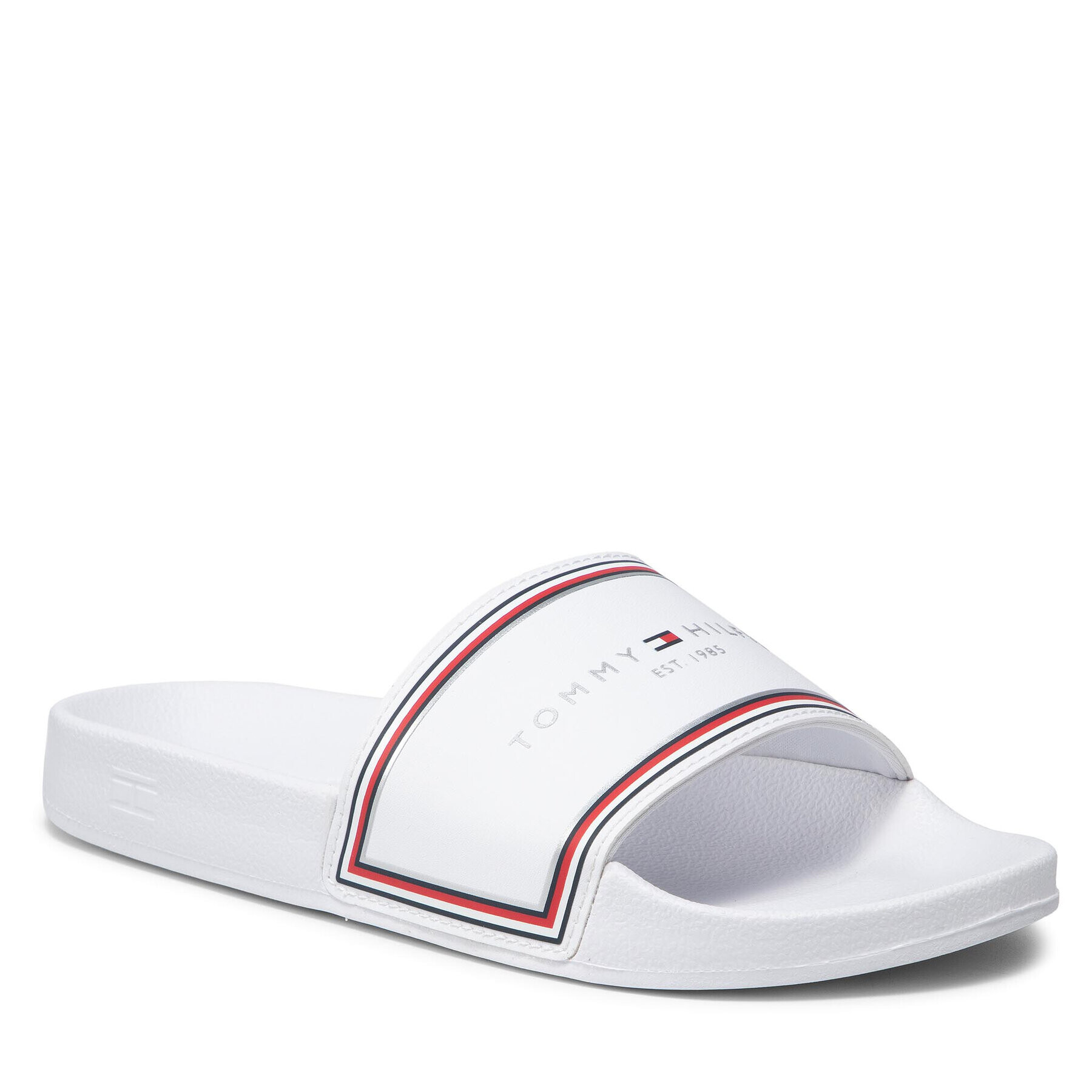 Tommy Hilfiger Șlapi Th Essentials Pool Slide FW0FW05933 Alb - Pled.ro