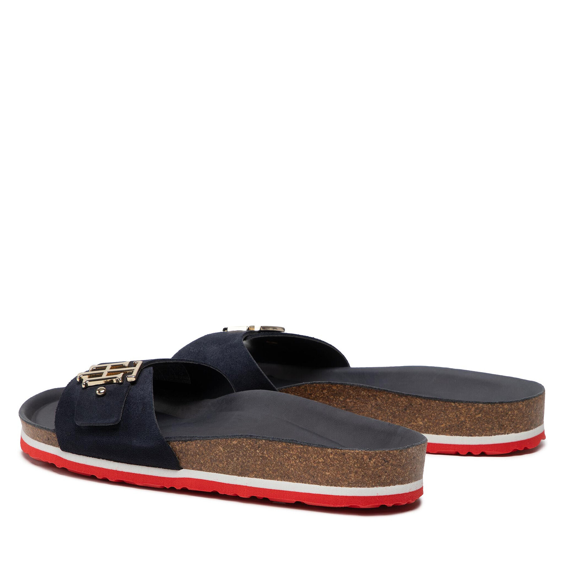 Tommy Hilfiger Șlapi Th Molded Footbed Flat Sandal FW0FW06244 Bleumarin - Pled.ro