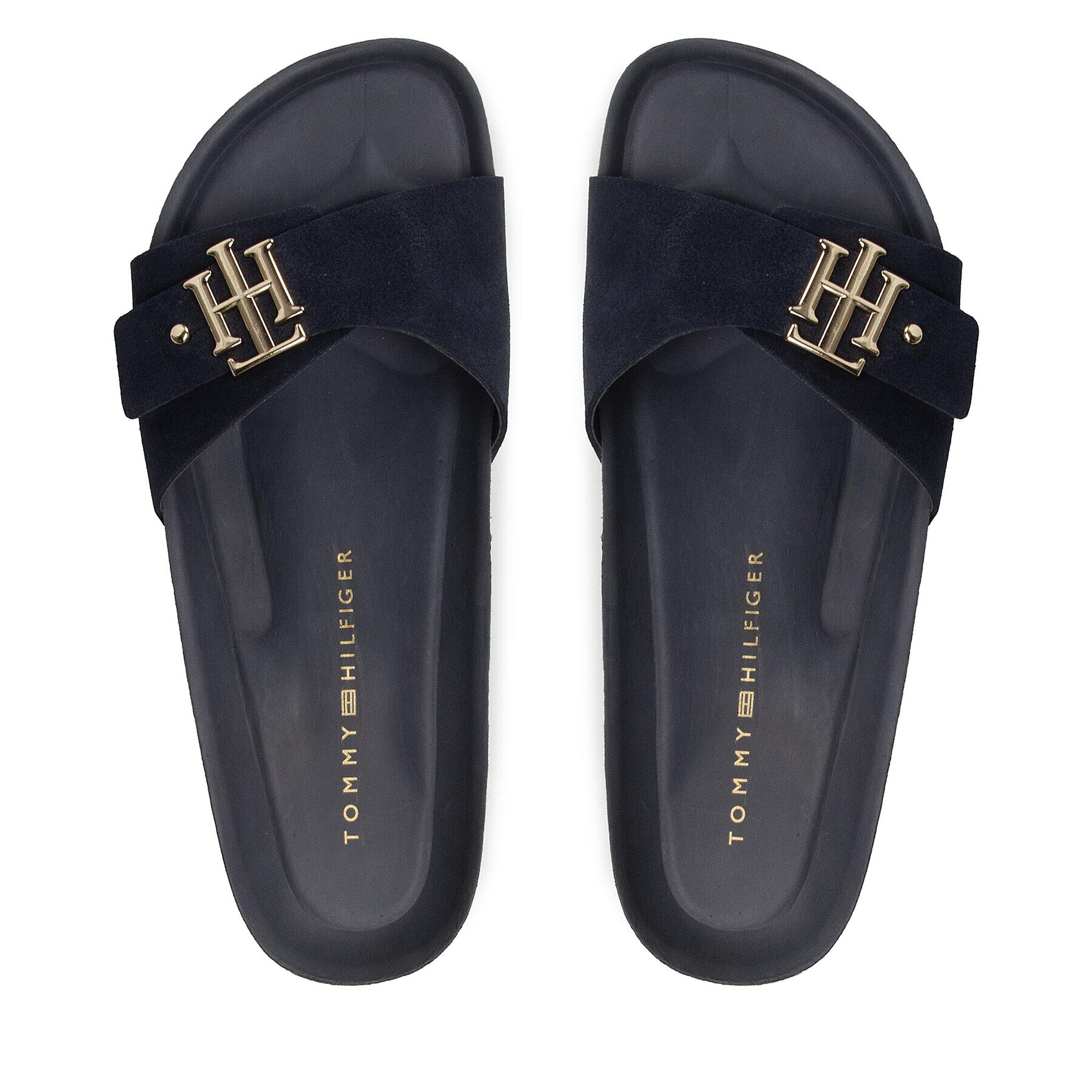 Tommy Hilfiger Șlapi Th Molded Footbed Flat Sandal FW0FW06244 Bleumarin - Pled.ro