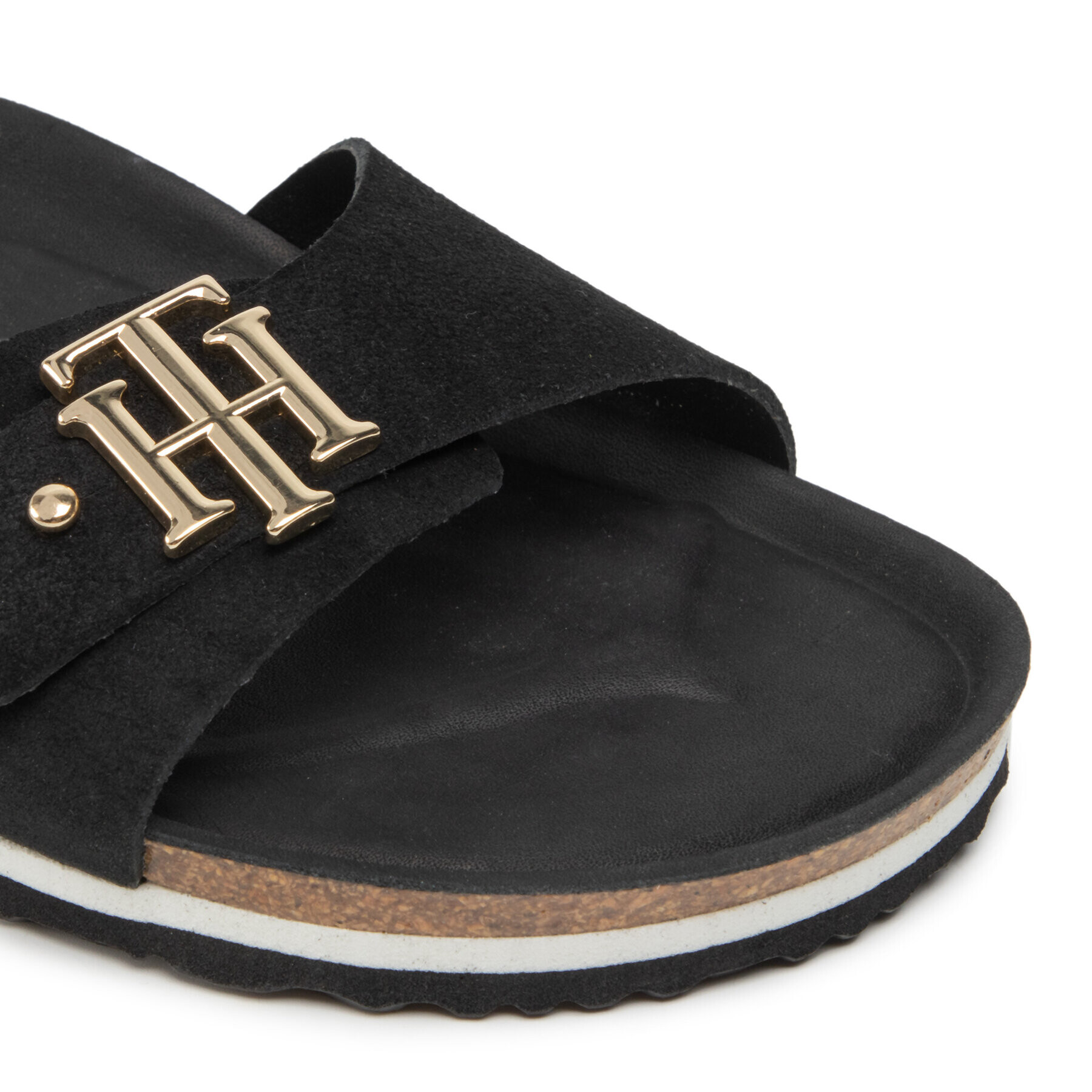 Tommy Hilfiger Șlapi Th Molded Footbed Flat Sandal FW0FW06244 Negru - Pled.ro