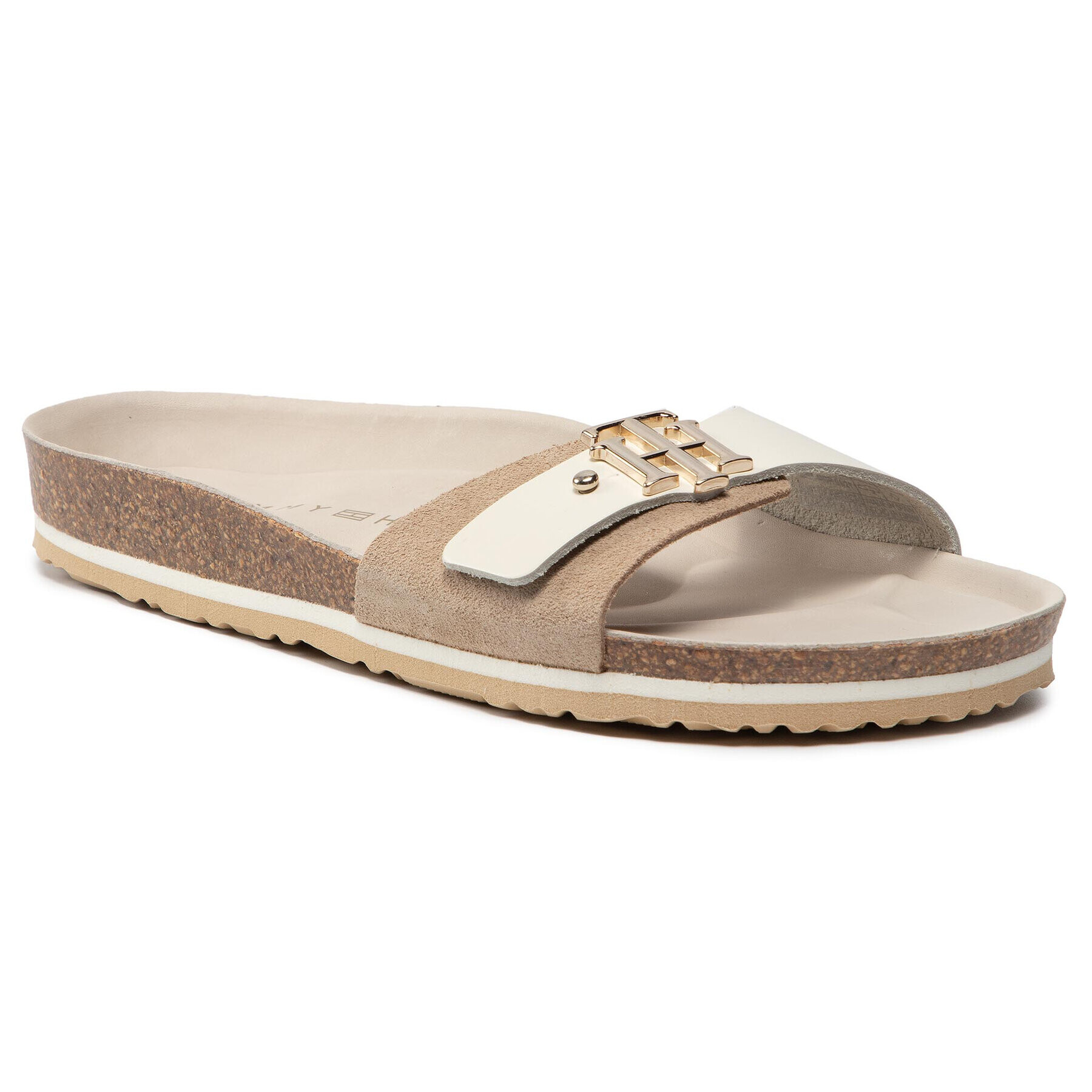 Tommy Hilfiger Șlapi Th Molded Footbed Sandal FW0FW05622 Bej - Pled.ro