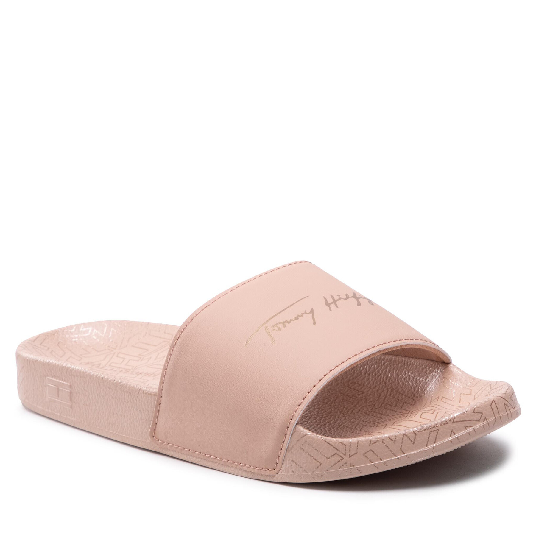 Tommy Hilfiger Șlapi Tommy Metallic Pool Slide FW0FW06312 Bej - Pled.ro