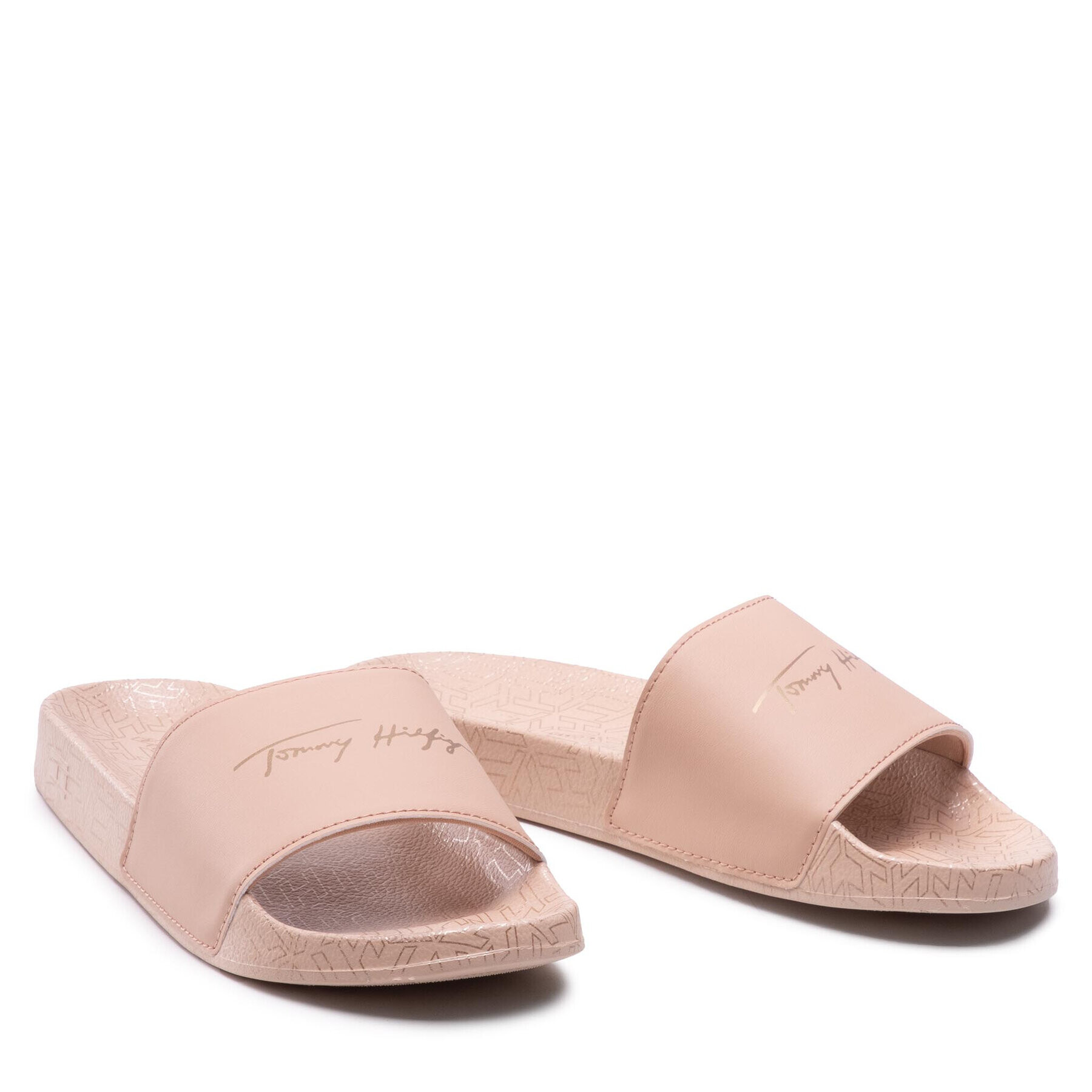 Tommy Hilfiger Șlapi Tommy Metallic Pool Slide FW0FW06312 Bej - Pled.ro