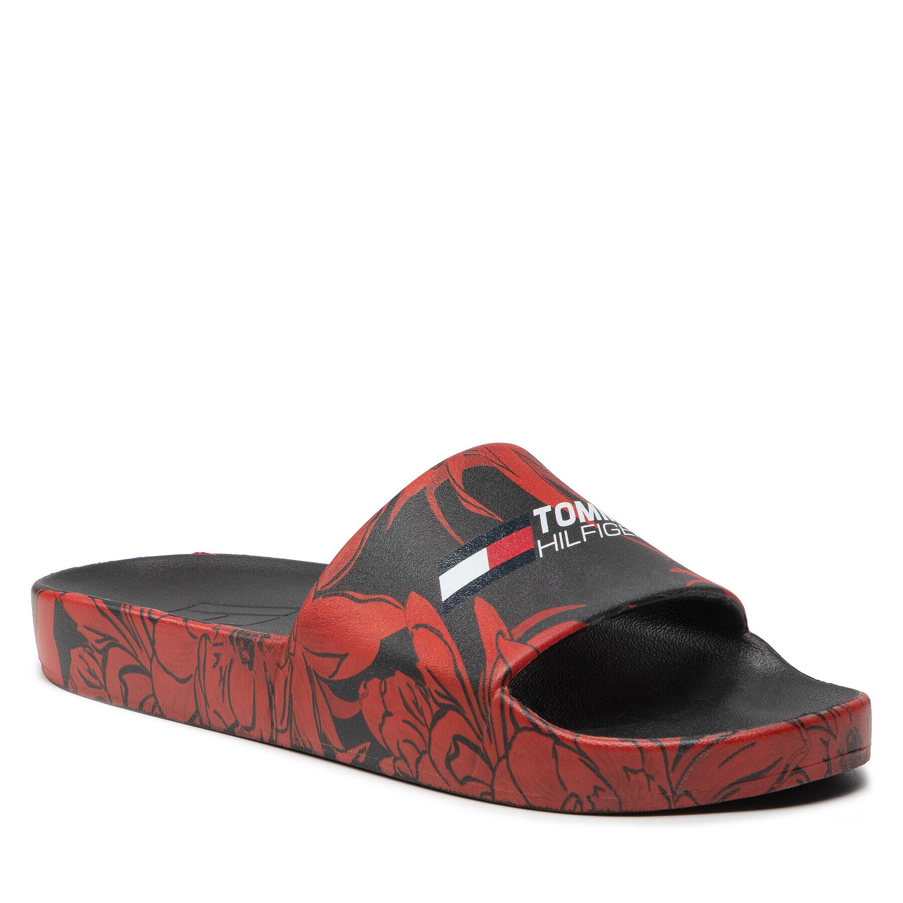 Tommy Hilfiger Șlapi Ts Poolslide Floral FC0FC00050 Negru - Pled.ro