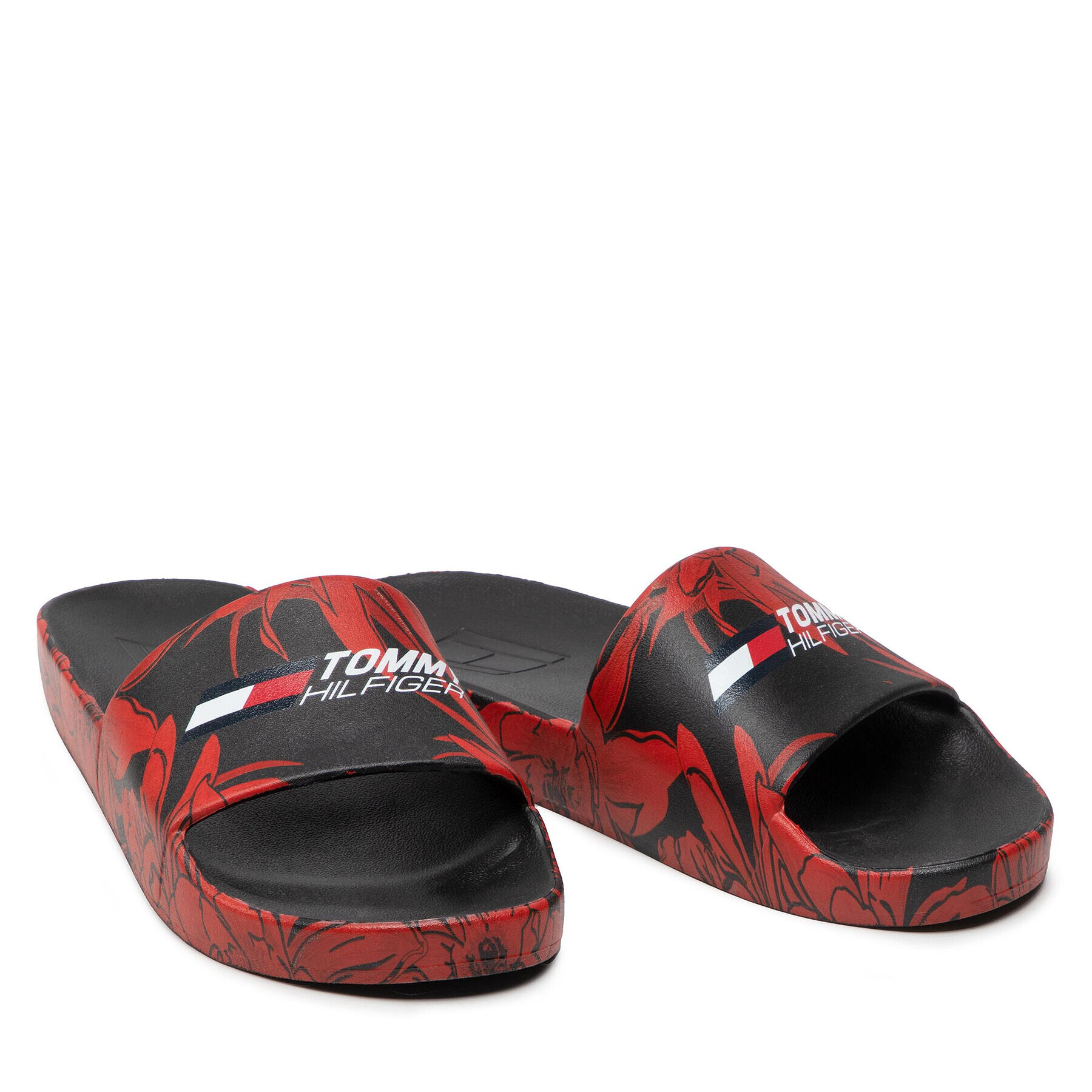 Tommy Hilfiger Șlapi Ts Poolslide Floral FC0FC00050 Negru - Pled.ro