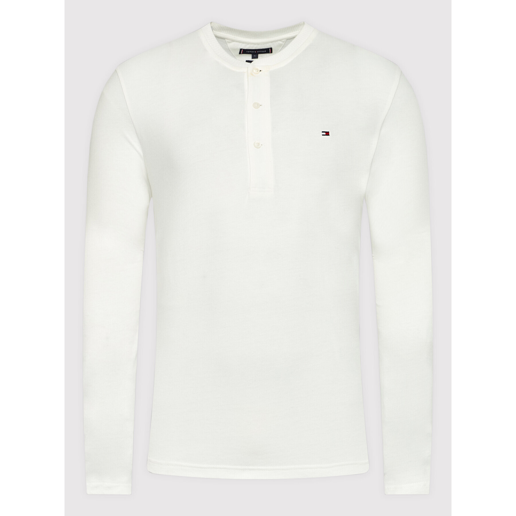 Tommy Hilfiger Longsleeve Classic Henley MW0MW20159 Alb Regular Fit - Pled.ro