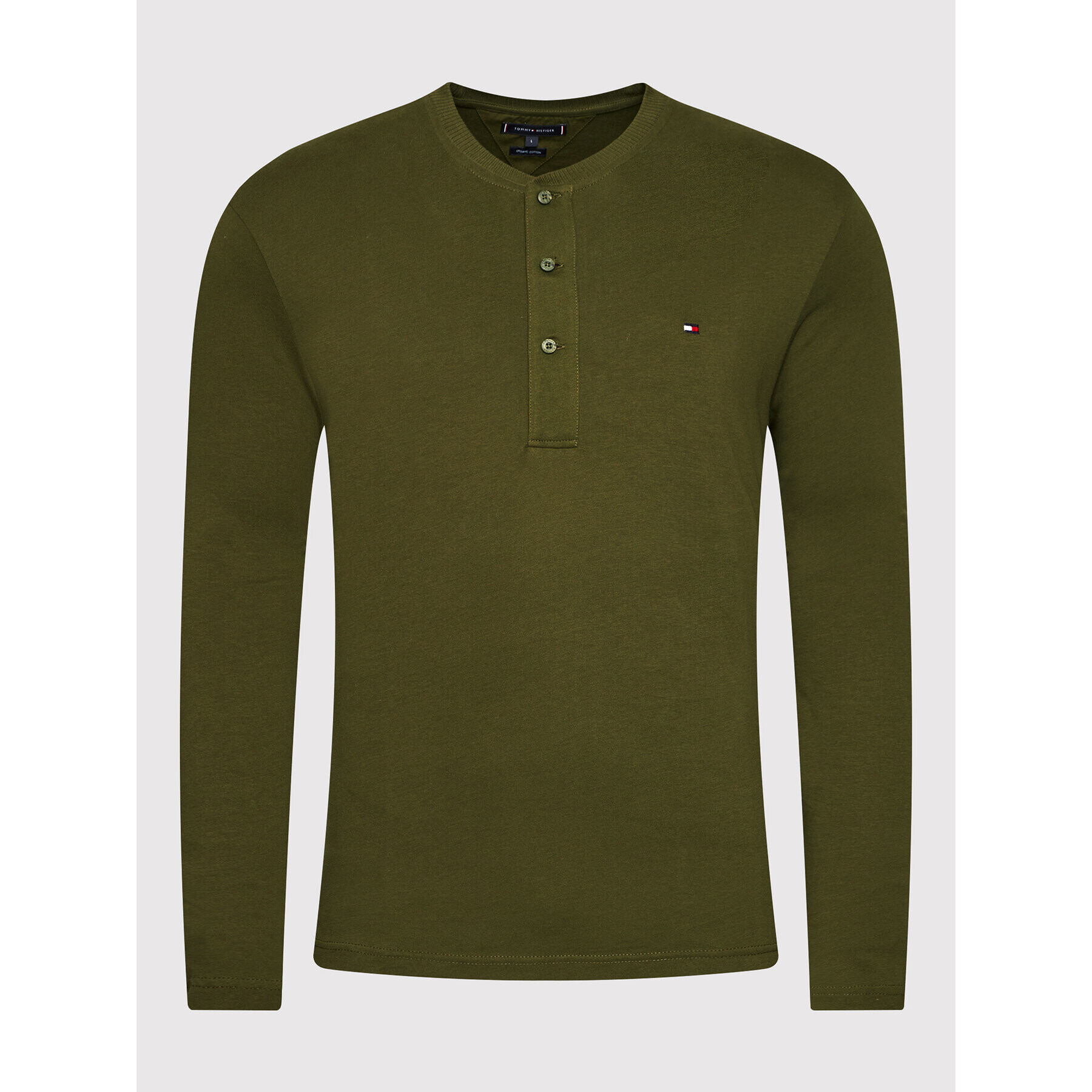 Tommy Hilfiger Longsleeve Classic Henley MW0MW20159 Verde Regular Fit - Pled.ro