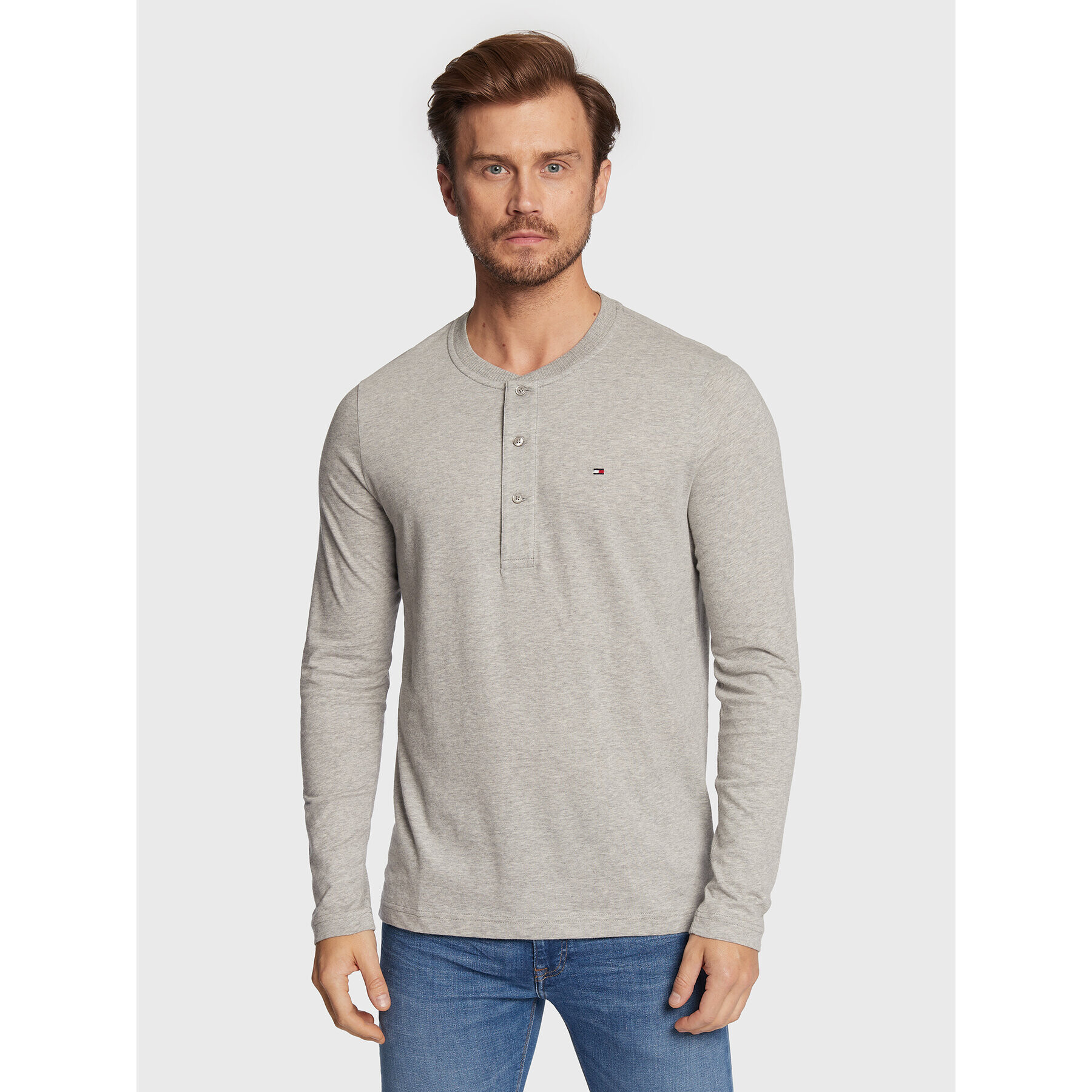 Tommy Hilfiger Longsleeve Classic MW0MW20159 Gri Regular Fit - Pled.ro