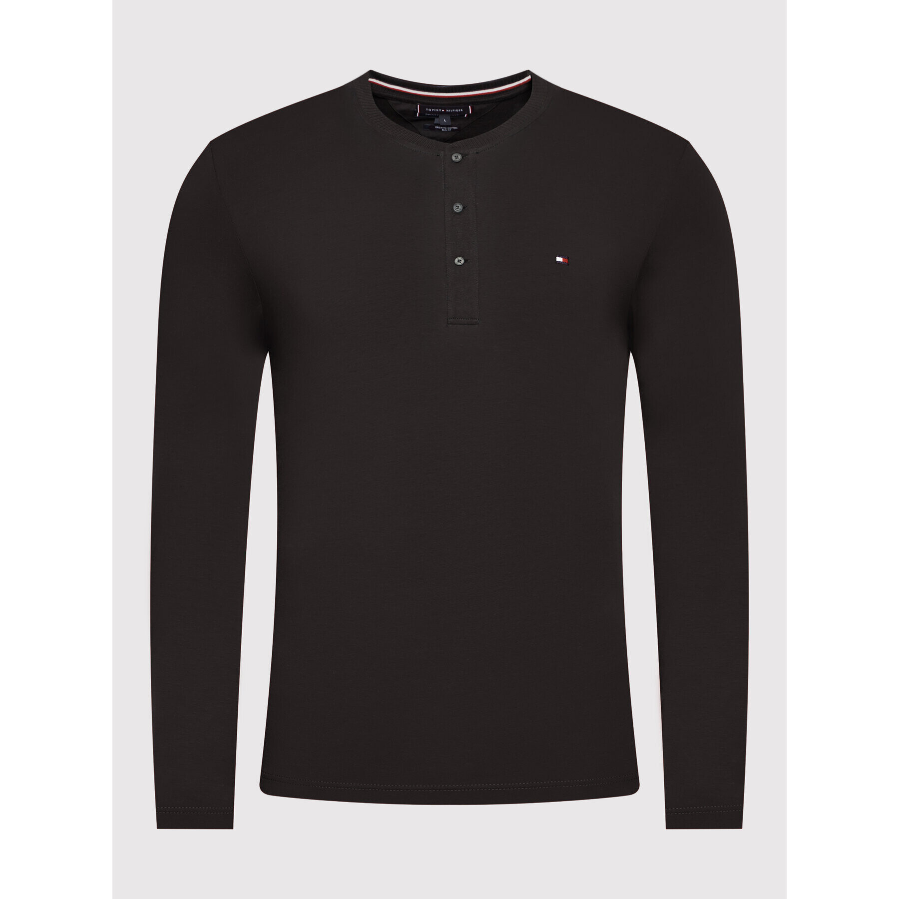 Tommy Hilfiger Longsleeve Classics Henley MW0MW20159 Negru Regular Fit - Pled.ro