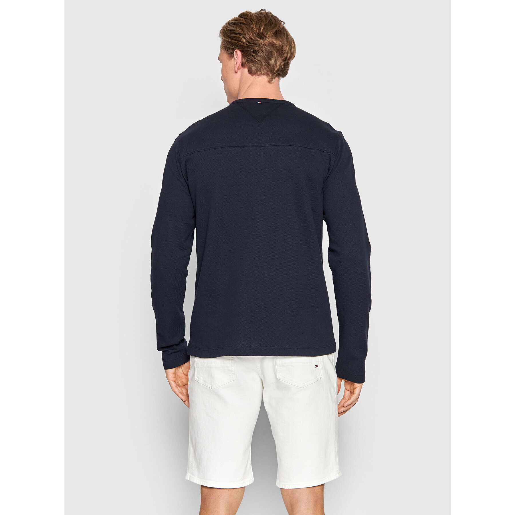 Tommy Hilfiger Longsleeve Dessed Casuals Henley MW0MW24551 Bleumarin Regular Fit - Pled.ro