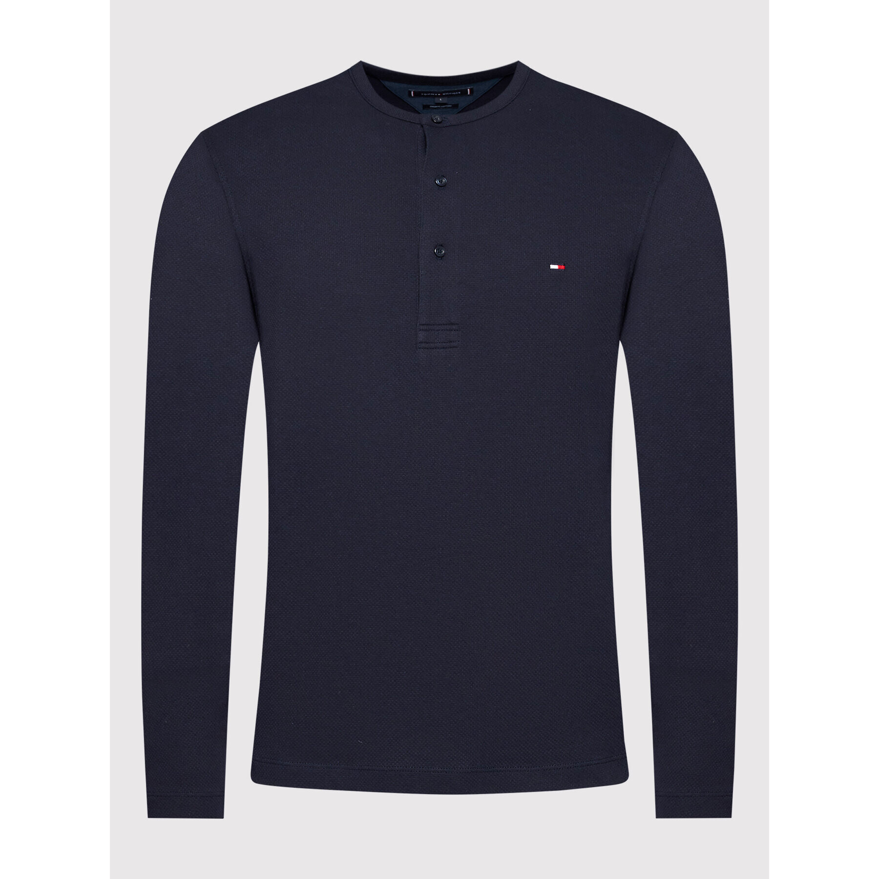 Tommy Hilfiger Longsleeve Dessed Casuals Henley MW0MW24551 Bleumarin Regular Fit - Pled.ro