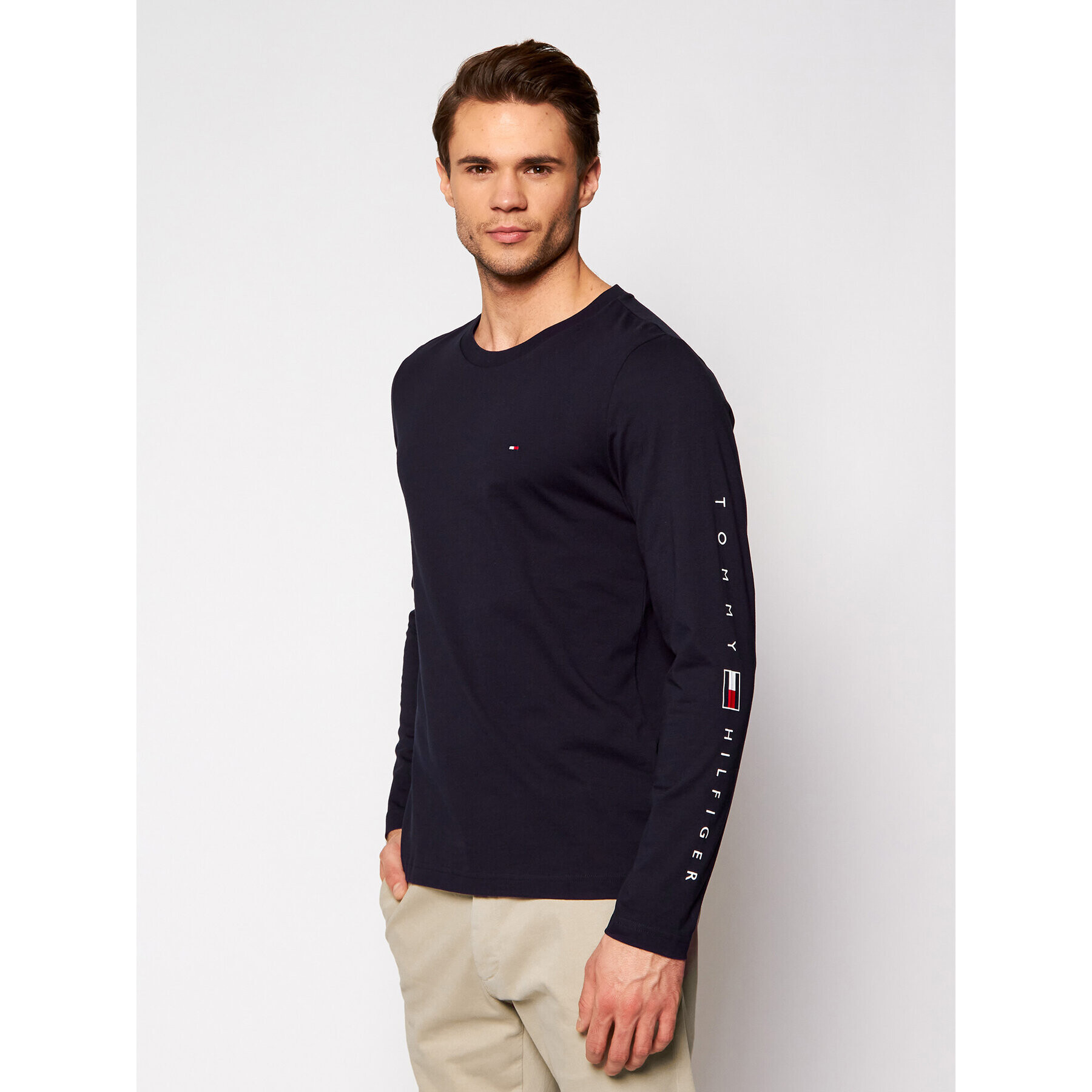 Tommy Hilfiger Longsleeve Essential MW0MW17677 Bleumarin Regular Fit - Pled.ro