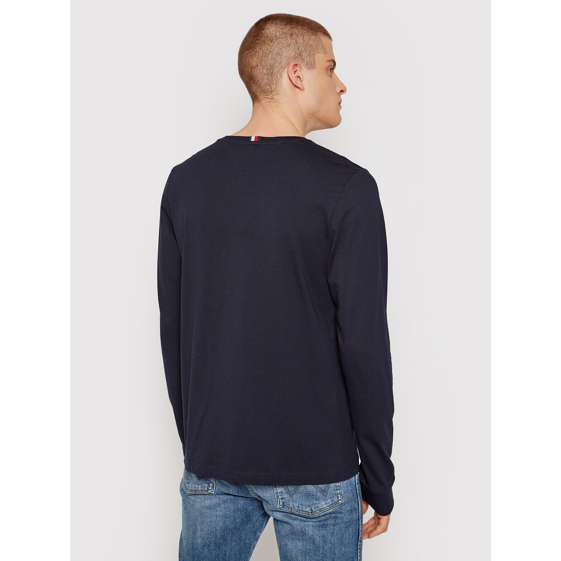 Tommy Hilfiger Longsleeve Four Flags MW0MW20163 Bleumarin Regular Fit - Pled.ro