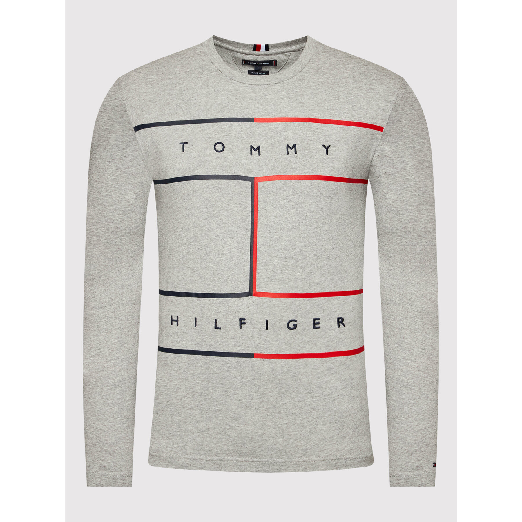 Tommy Hilfiger Longsleeve Large Rwb Flag MW0MW25053 Gri Regular Fit - Pled.ro