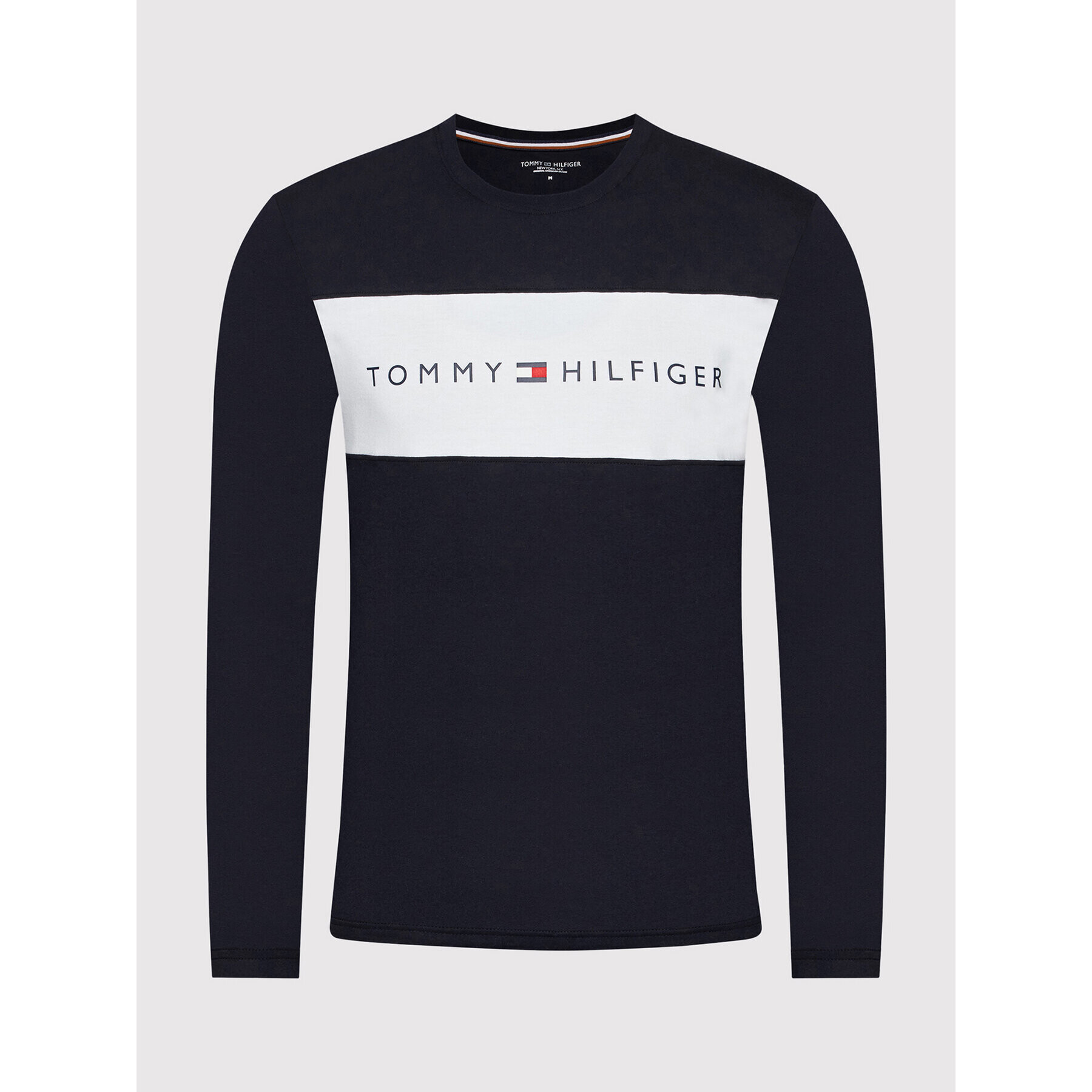 Tommy Hilfiger Longsleeve Logo Flag UM0UM01906 Bleumarin Regular Fit - Pled.ro