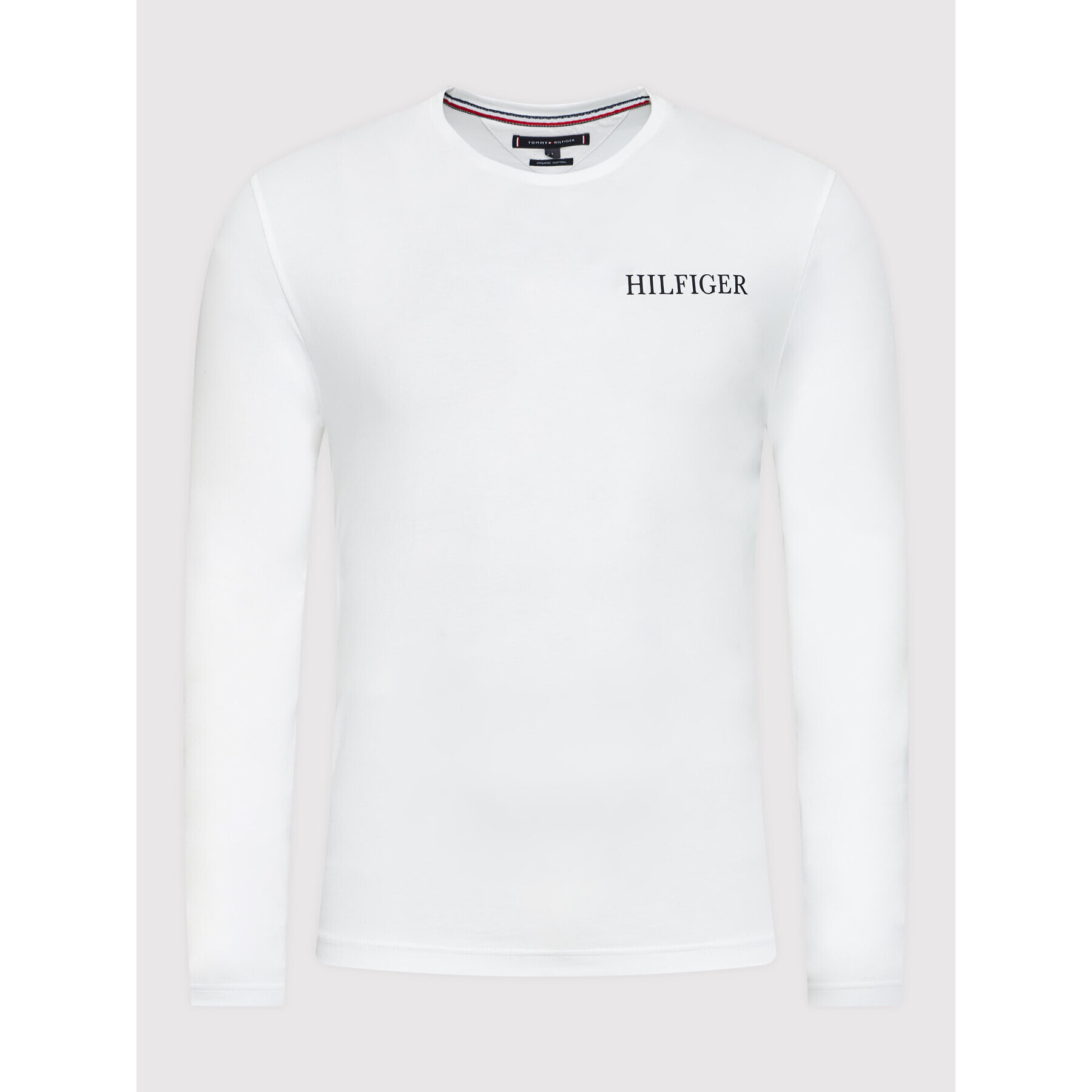 Tommy Hilfiger Longsleeve Logo On Back MW0MW21461 Alb Regular Fit - Pled.ro