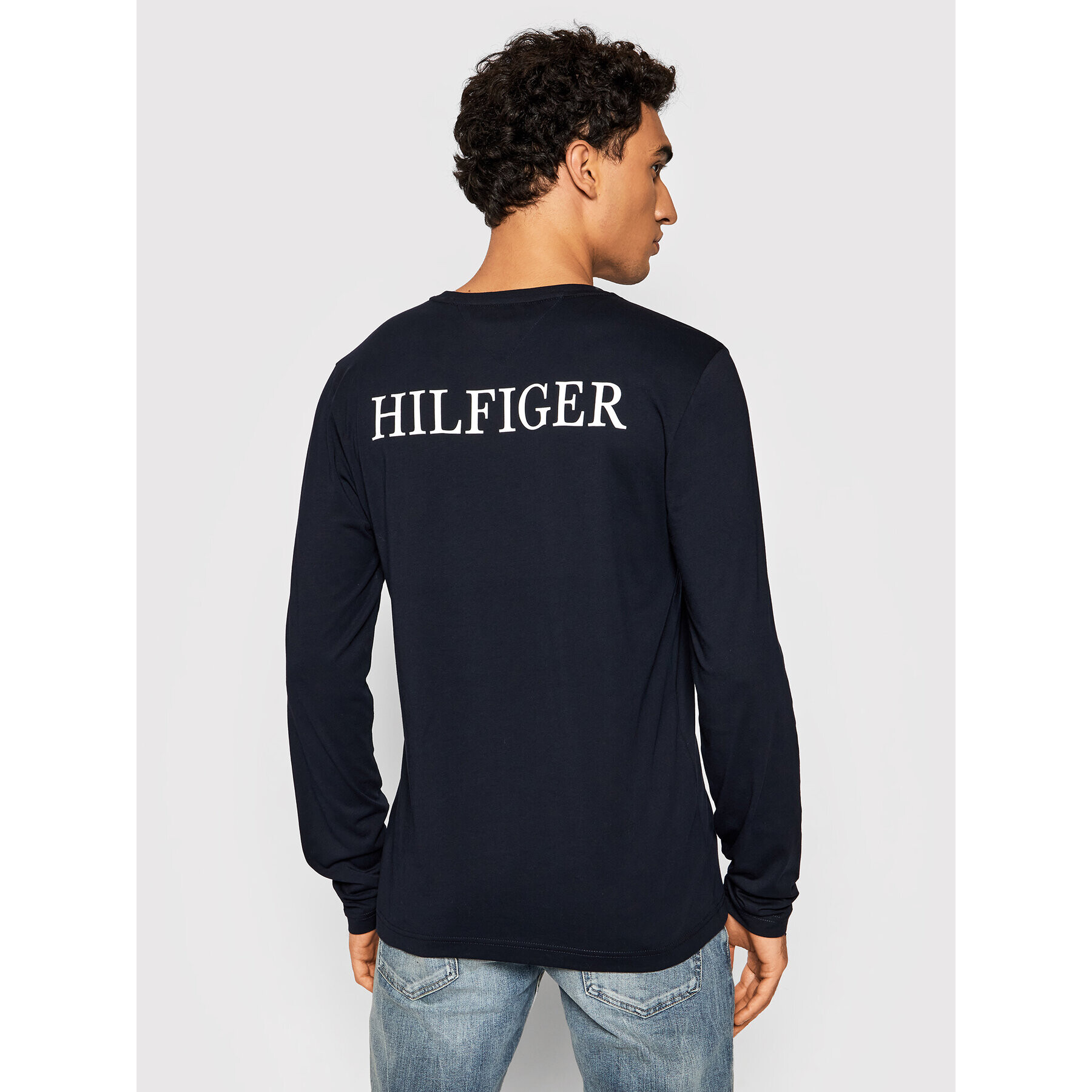 Tommy Hilfiger Longsleeve Logo On Back MW0MW21461 Bleumarin Regular Fit - Pled.ro