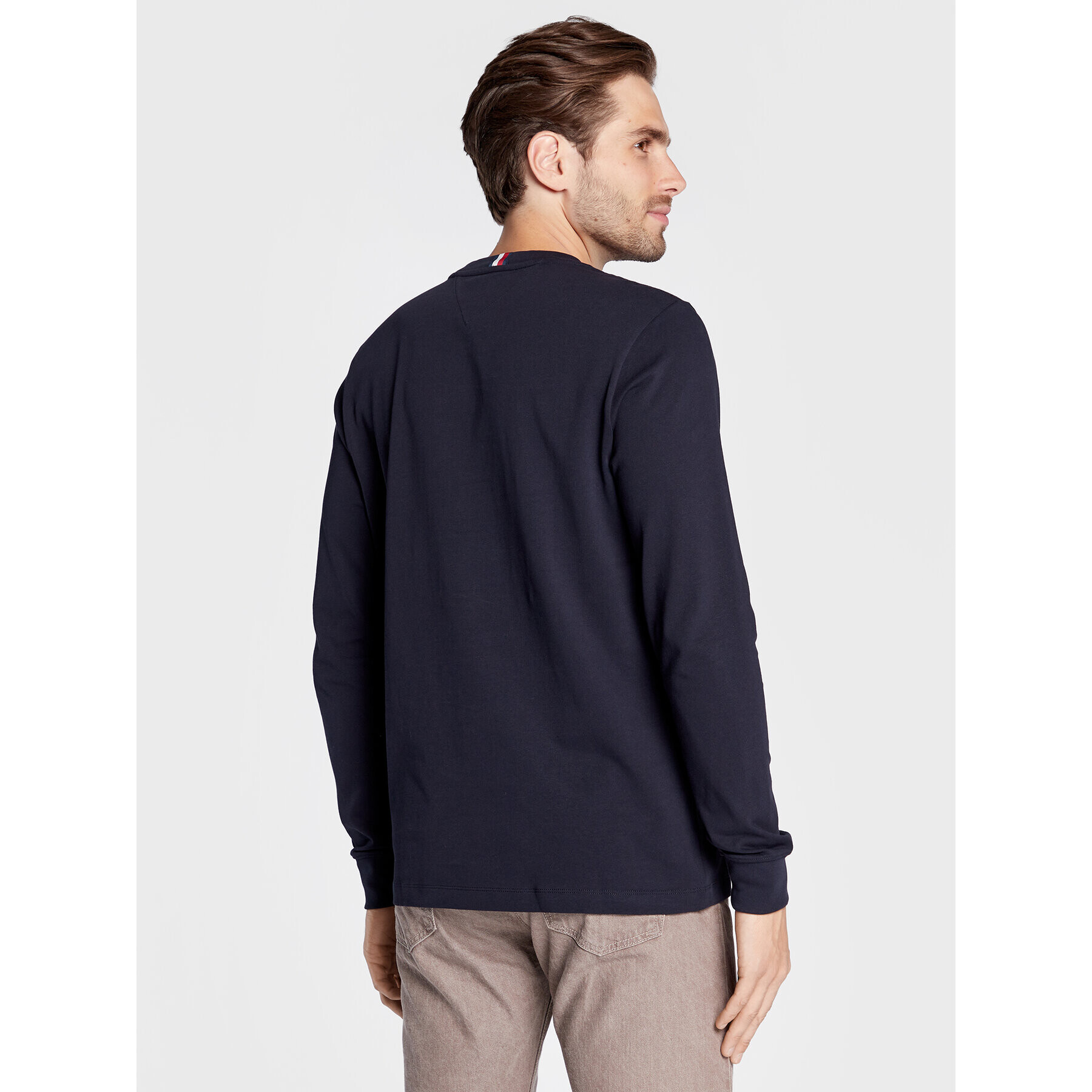 Tommy Hilfiger Longsleeve Lux Monogram MW0MW28229 Bleumarin Regular Fit - Pled.ro