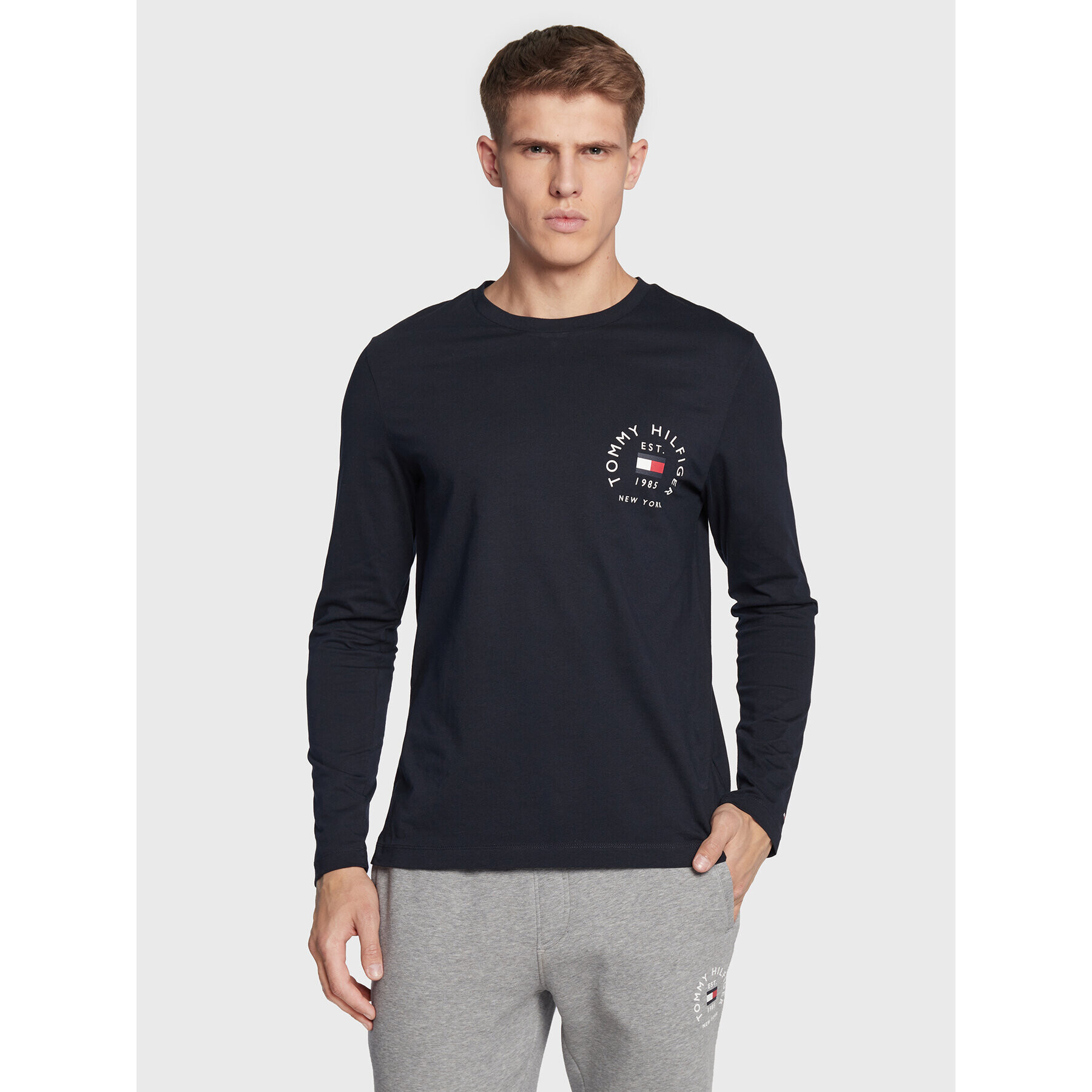 Tommy Hilfiger Longsleeve MW0MW27911 Bleumarin Slim Fit - Pled.ro