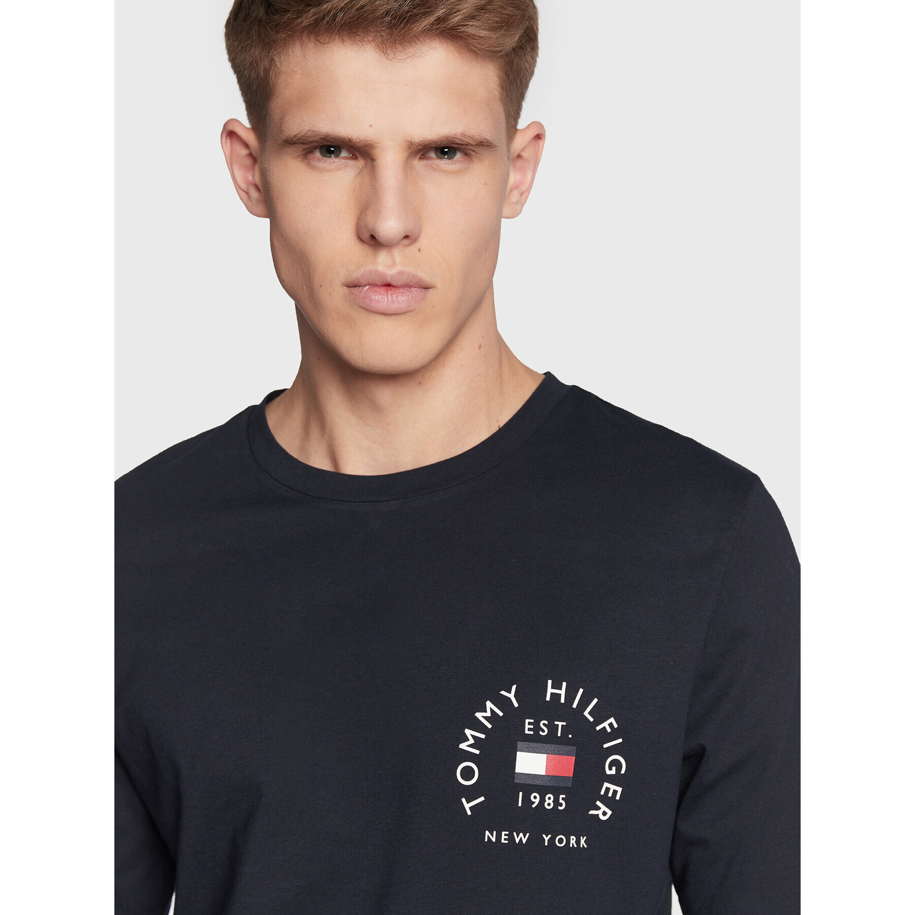 Tommy Hilfiger Longsleeve MW0MW27911 Bleumarin Slim Fit - Pled.ro