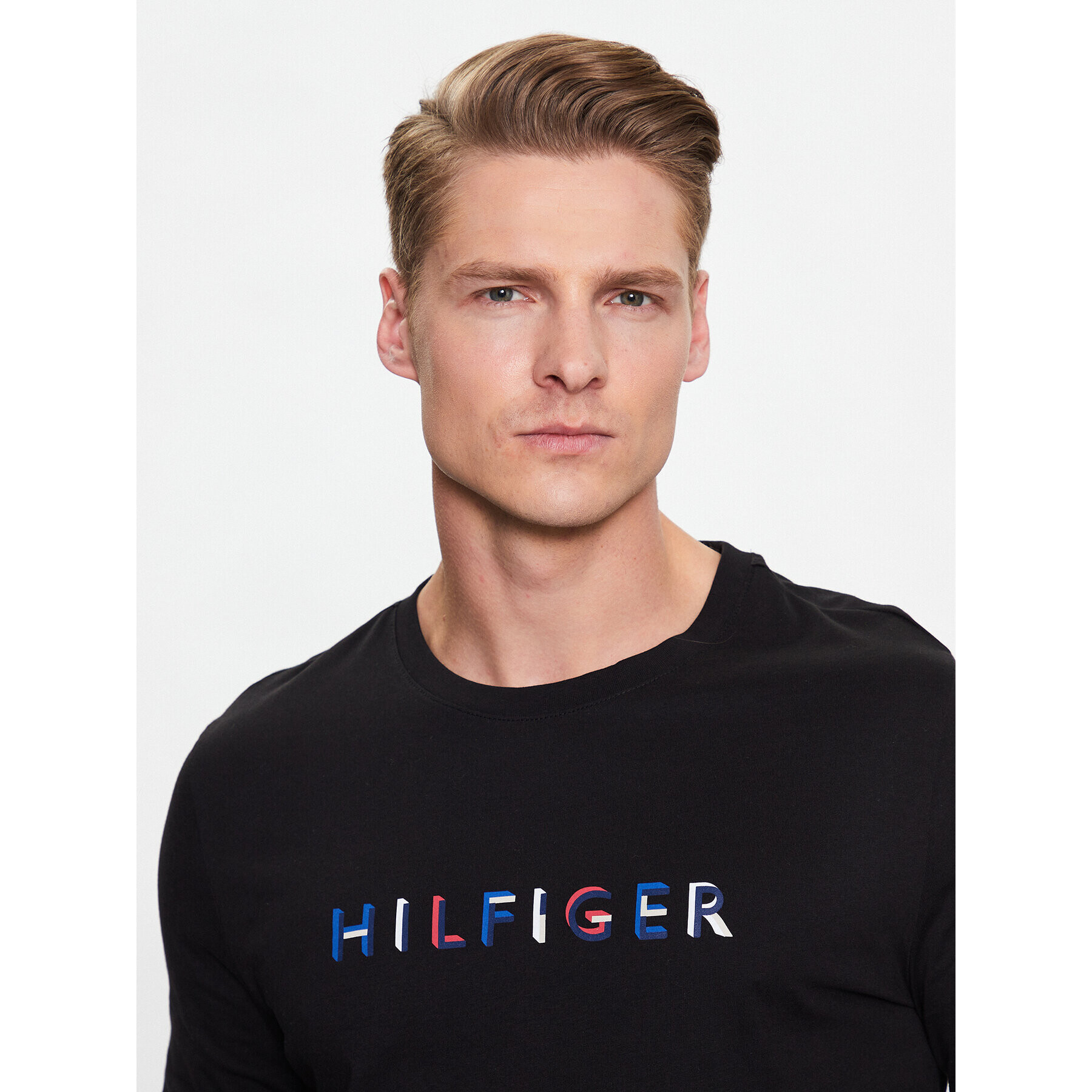 Tommy Hilfiger Longsleeve MW0MW31537 Negru Slim Fit - Pled.ro