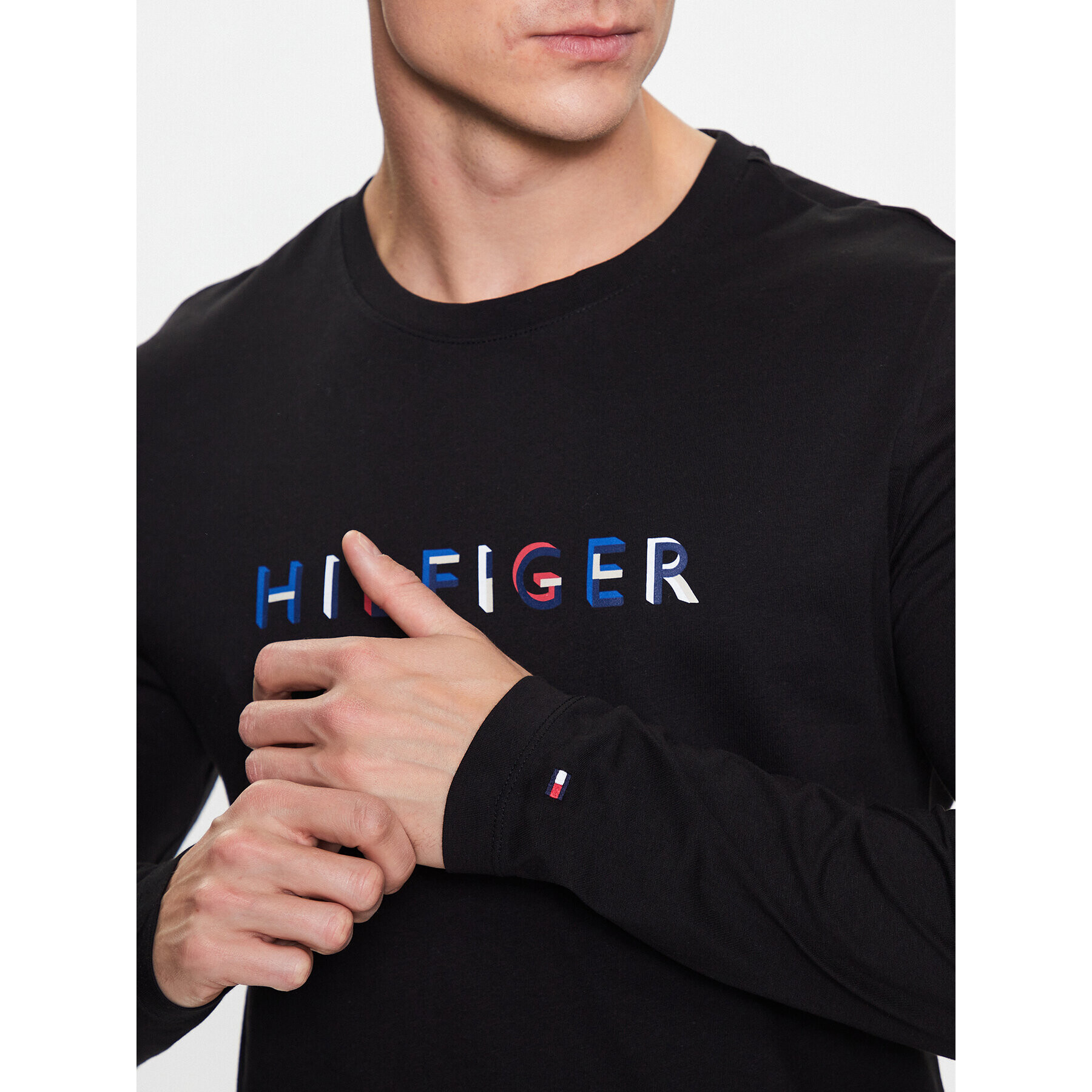 Tommy Hilfiger Longsleeve MW0MW31537 Negru Slim Fit - Pled.ro