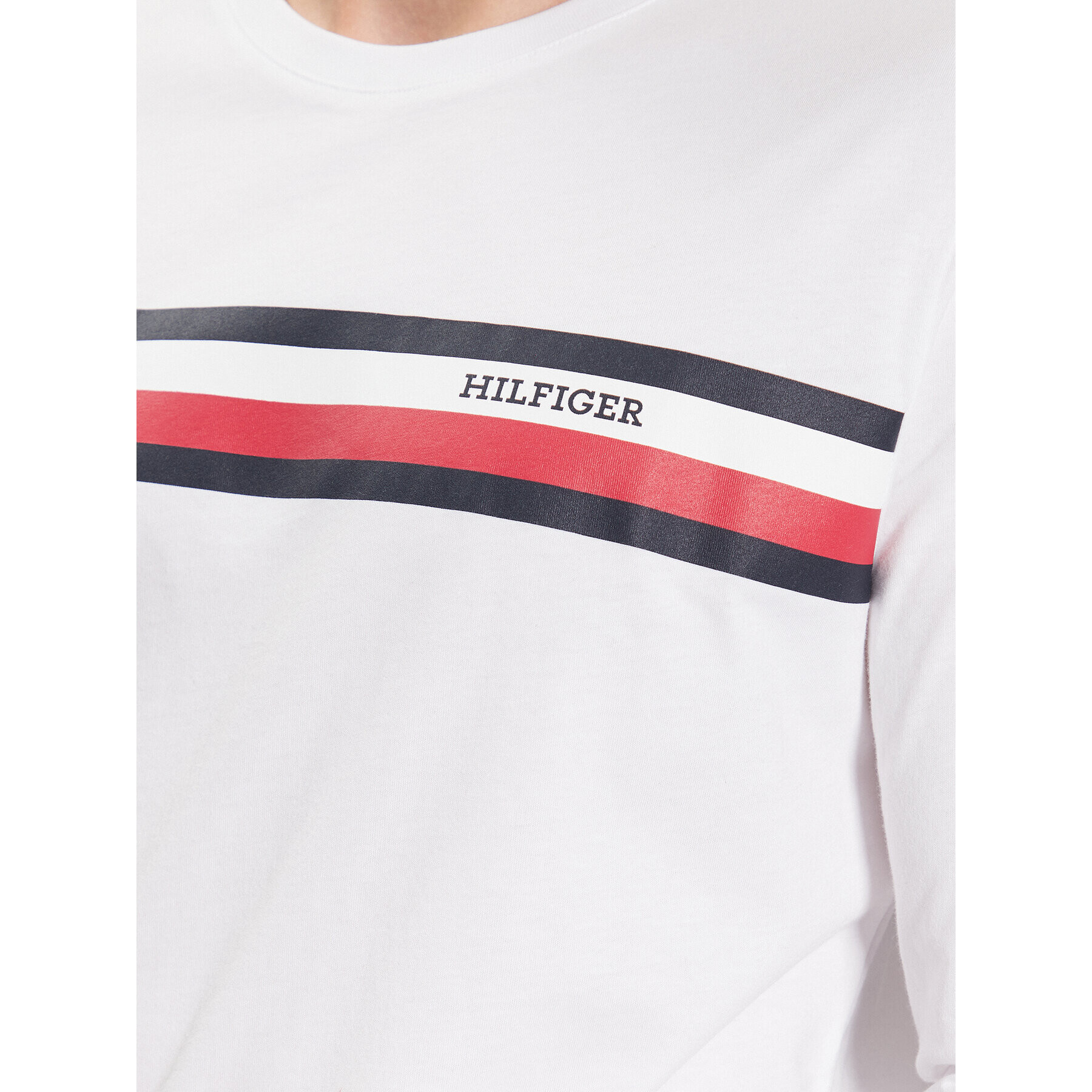 Tommy Hilfiger Longsleeve MW0MW32366 Alb Slim Fit - Pled.ro