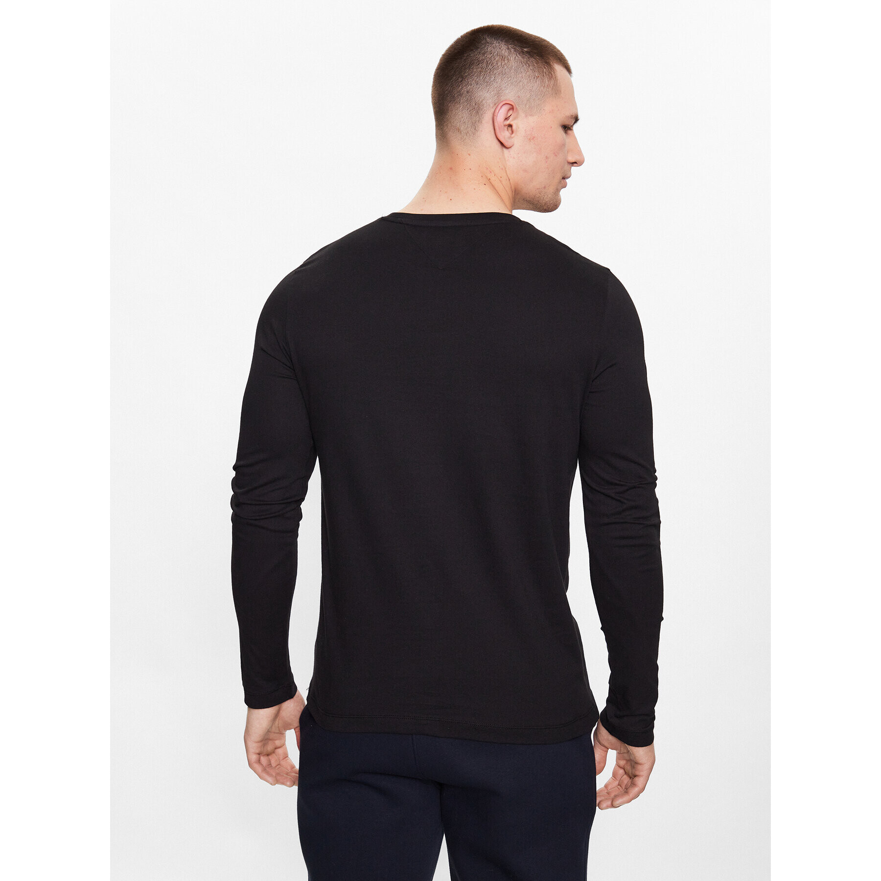 Tommy Hilfiger Longsleeve MW0MW32366 Negru Slim Fit - Pled.ro