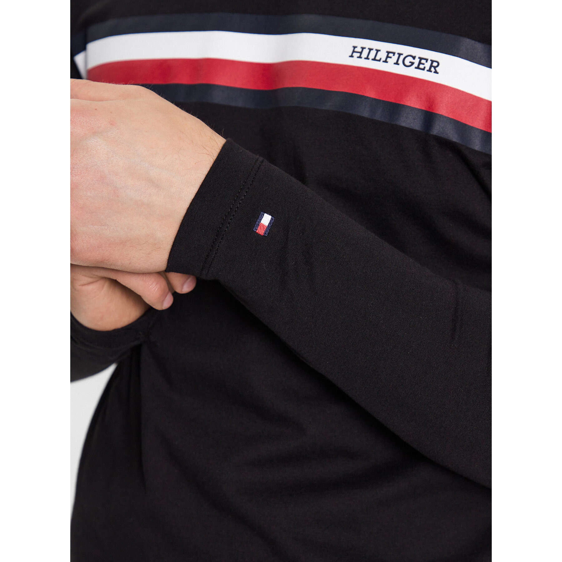 Tommy Hilfiger Longsleeve MW0MW32366 Negru Slim Fit - Pled.ro