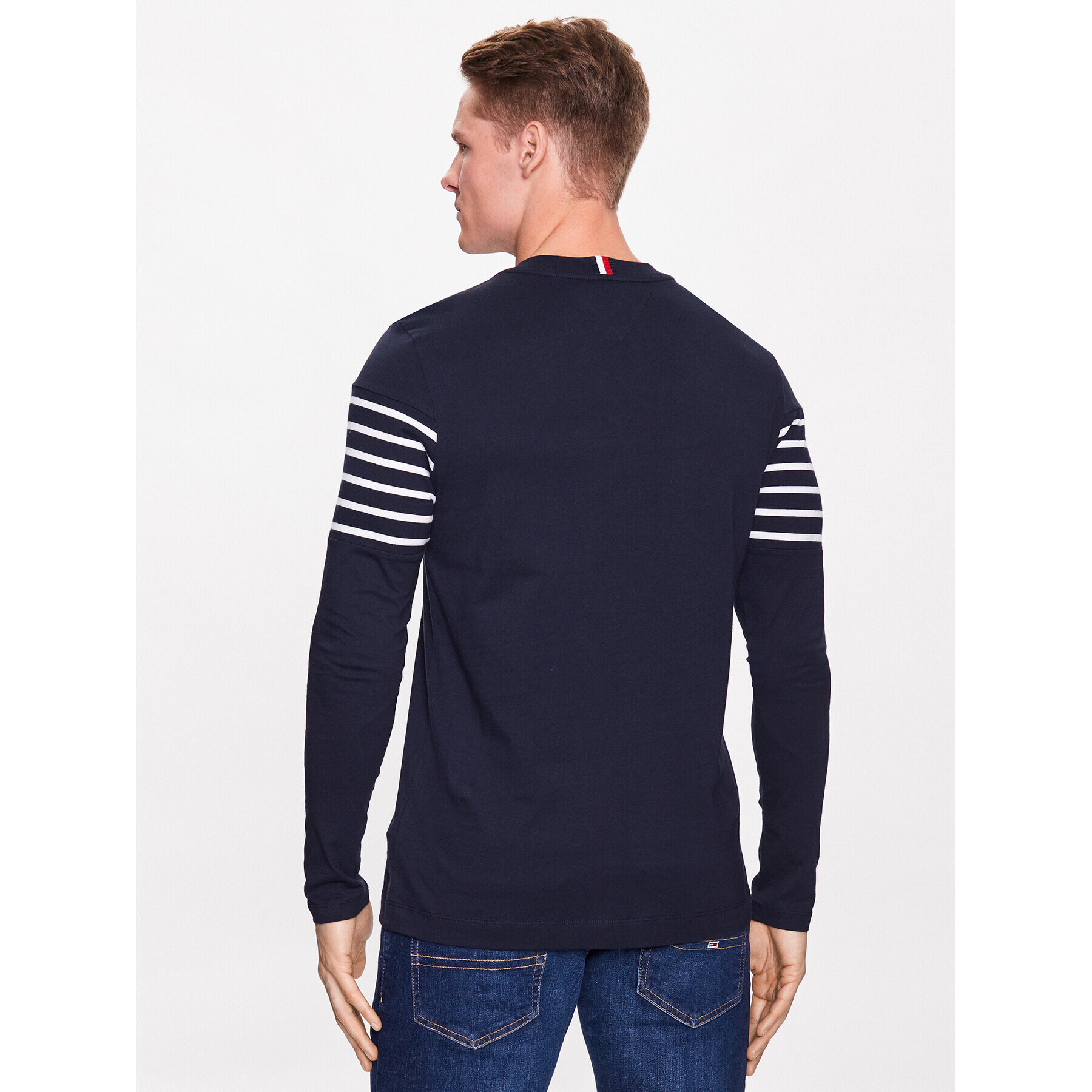 Tommy Hilfiger Longsleeve Placement Striped MW0MW30062 Bleumarin Regular Fit - Pled.ro