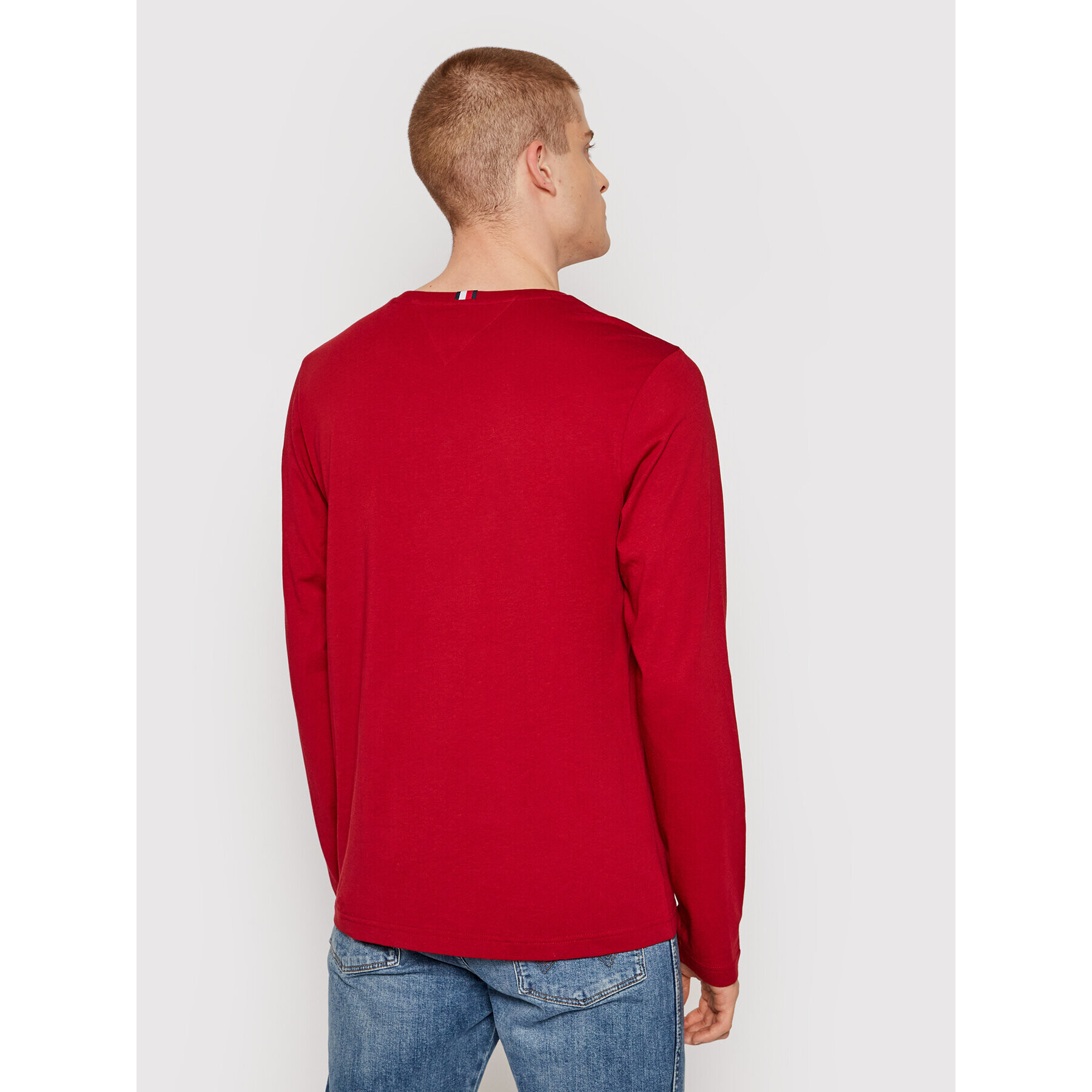 Tommy Hilfiger Longsleeve Sliced Bar MW0MW20166 Roșu Regular Fit - Pled.ro