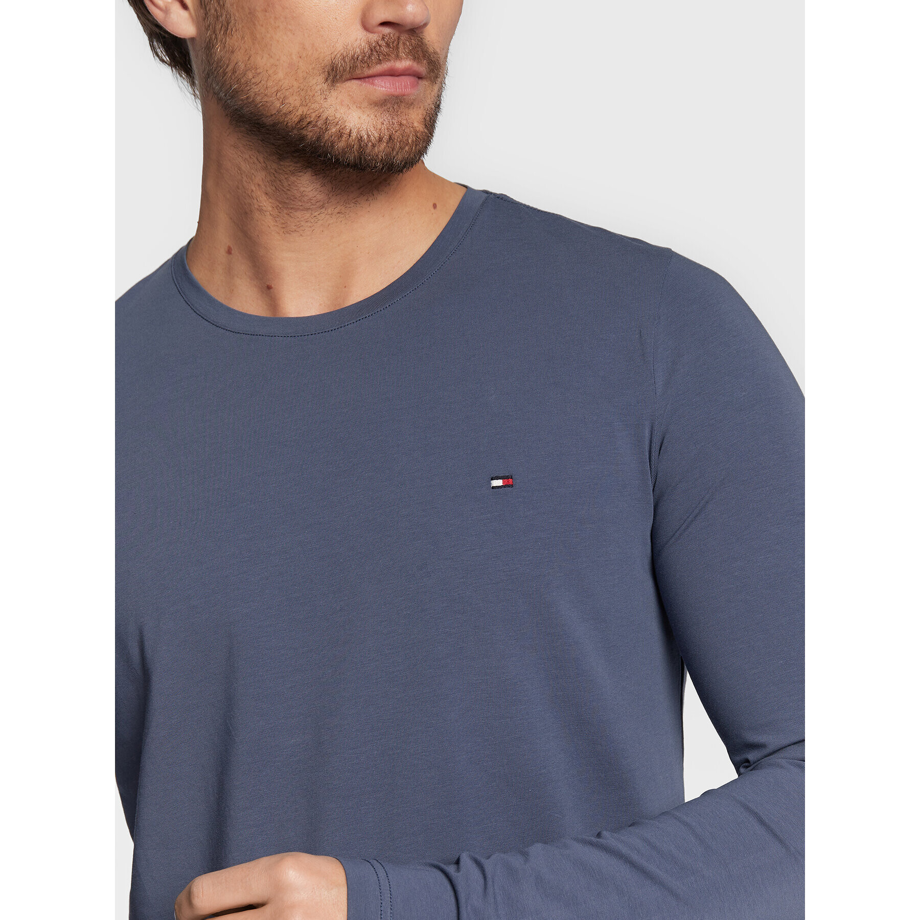 Tommy Hilfiger Longsleeve Stretch MW0MW10804 Albastru Extra Slim Fit - Pled.ro