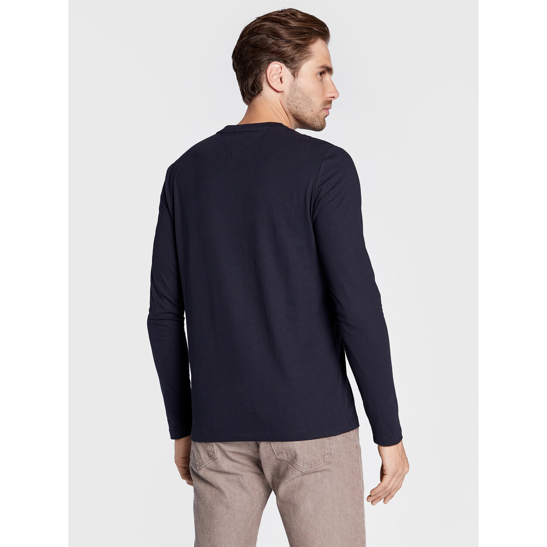 Tommy Hilfiger Longsleeve Two Tone Chest Stripe MW0MW28785 Bleumarin Slim Fit - Pled.ro