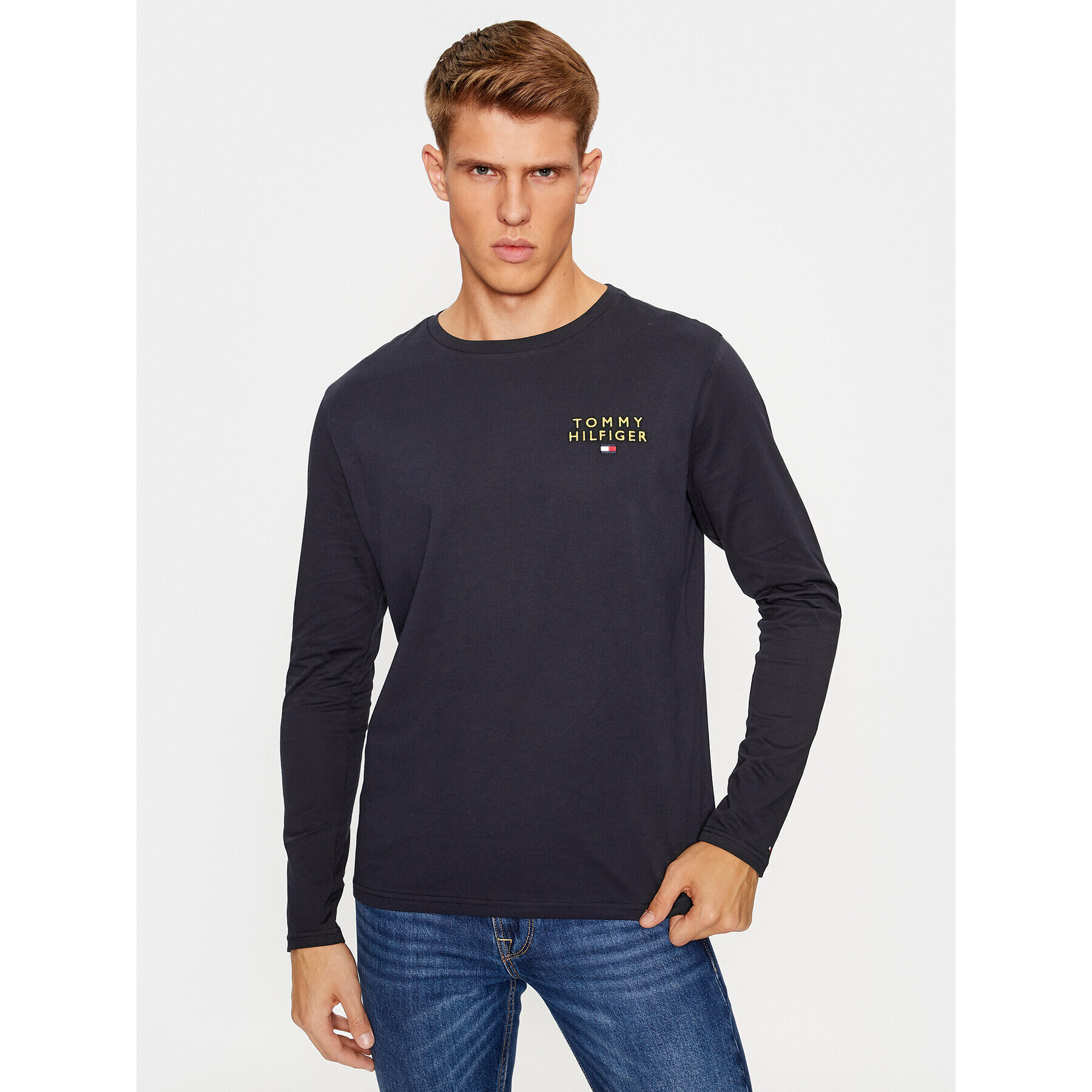 Tommy Hilfiger Longsleeve UM0UM03067 Bleumarin Regular Fit - Pled.ro