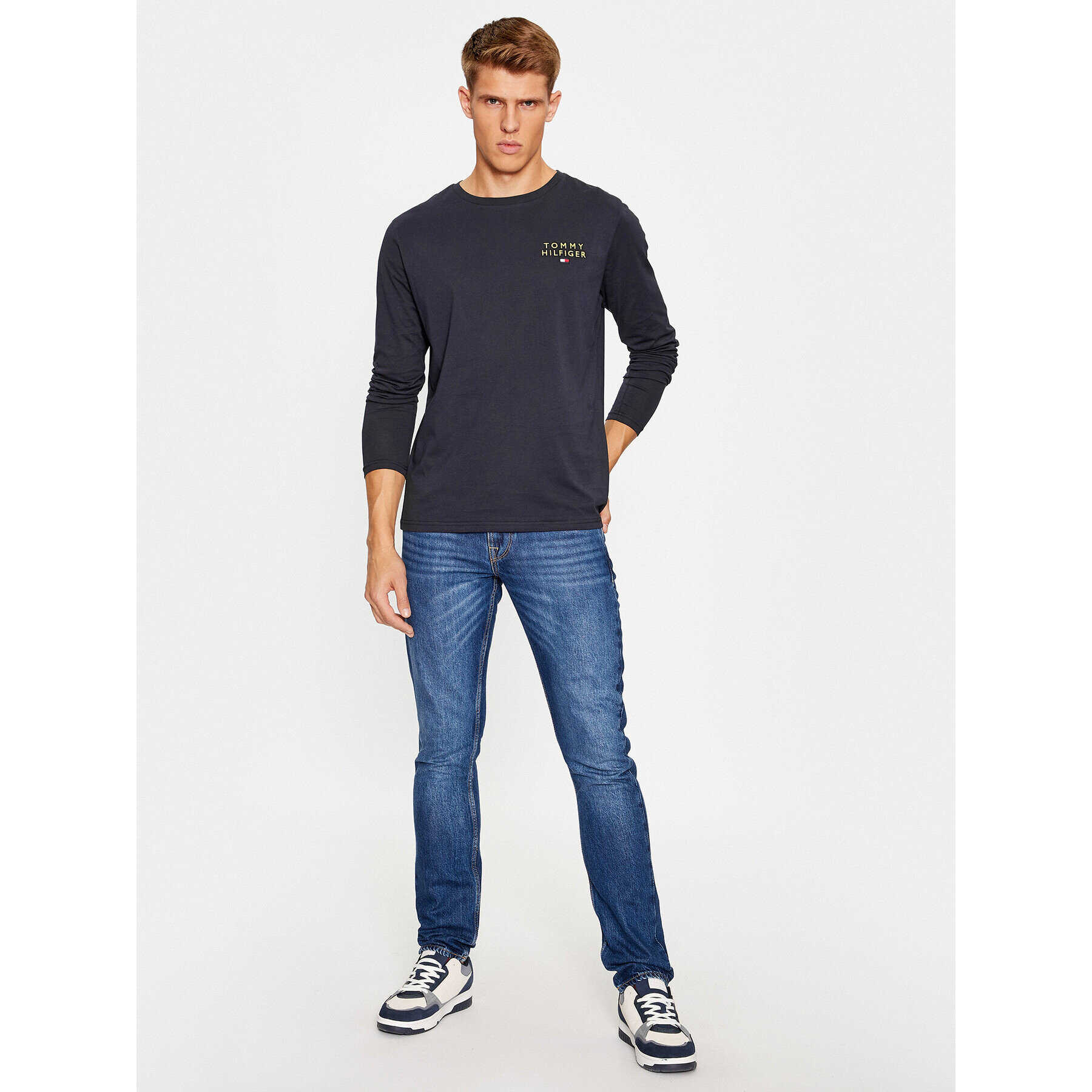 Tommy Hilfiger Longsleeve UM0UM03067 Bleumarin Regular Fit - Pled.ro