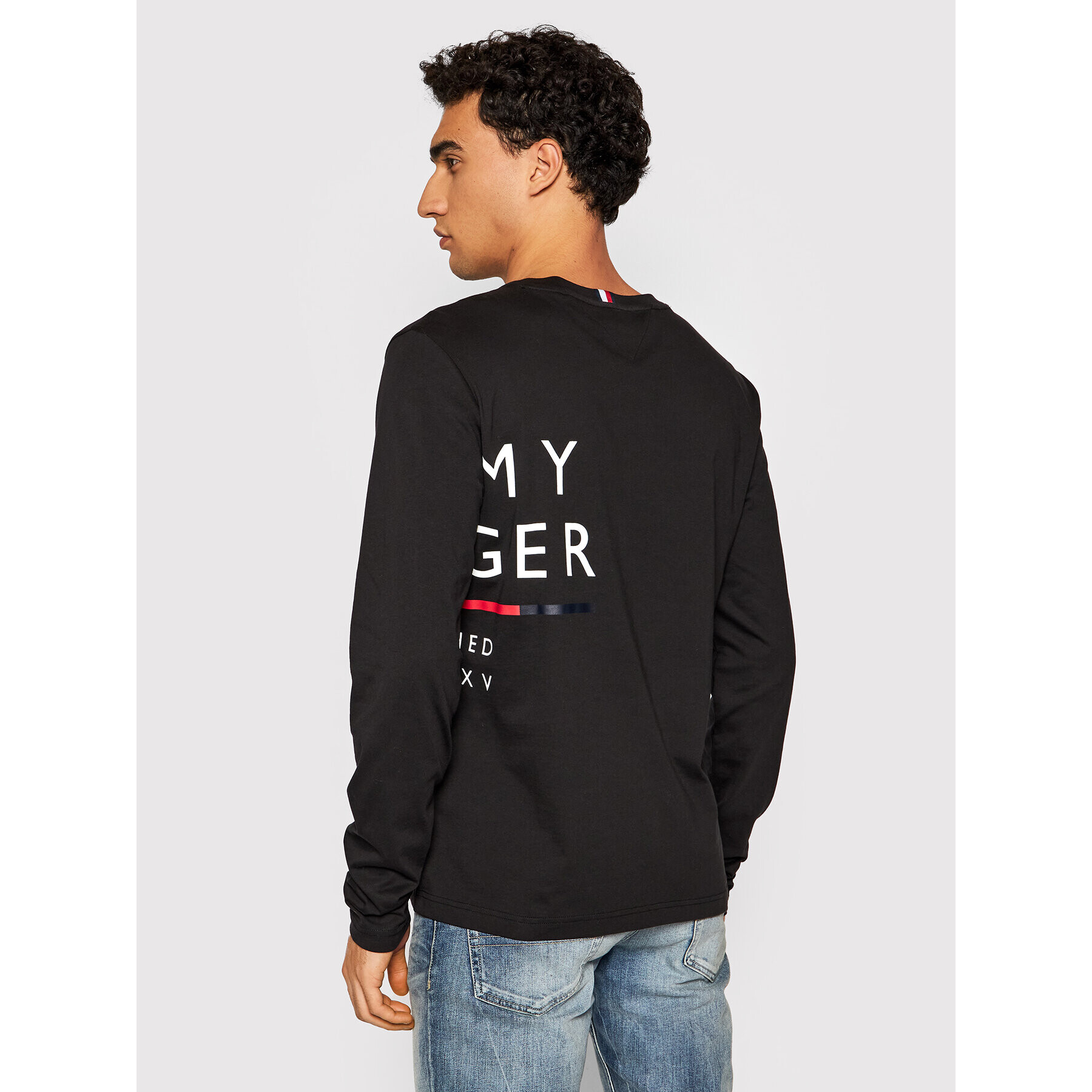 Tommy Hilfiger Longsleeve Wrap Around Graphic MW0MW20150 Negru Regular Fit - Pled.ro