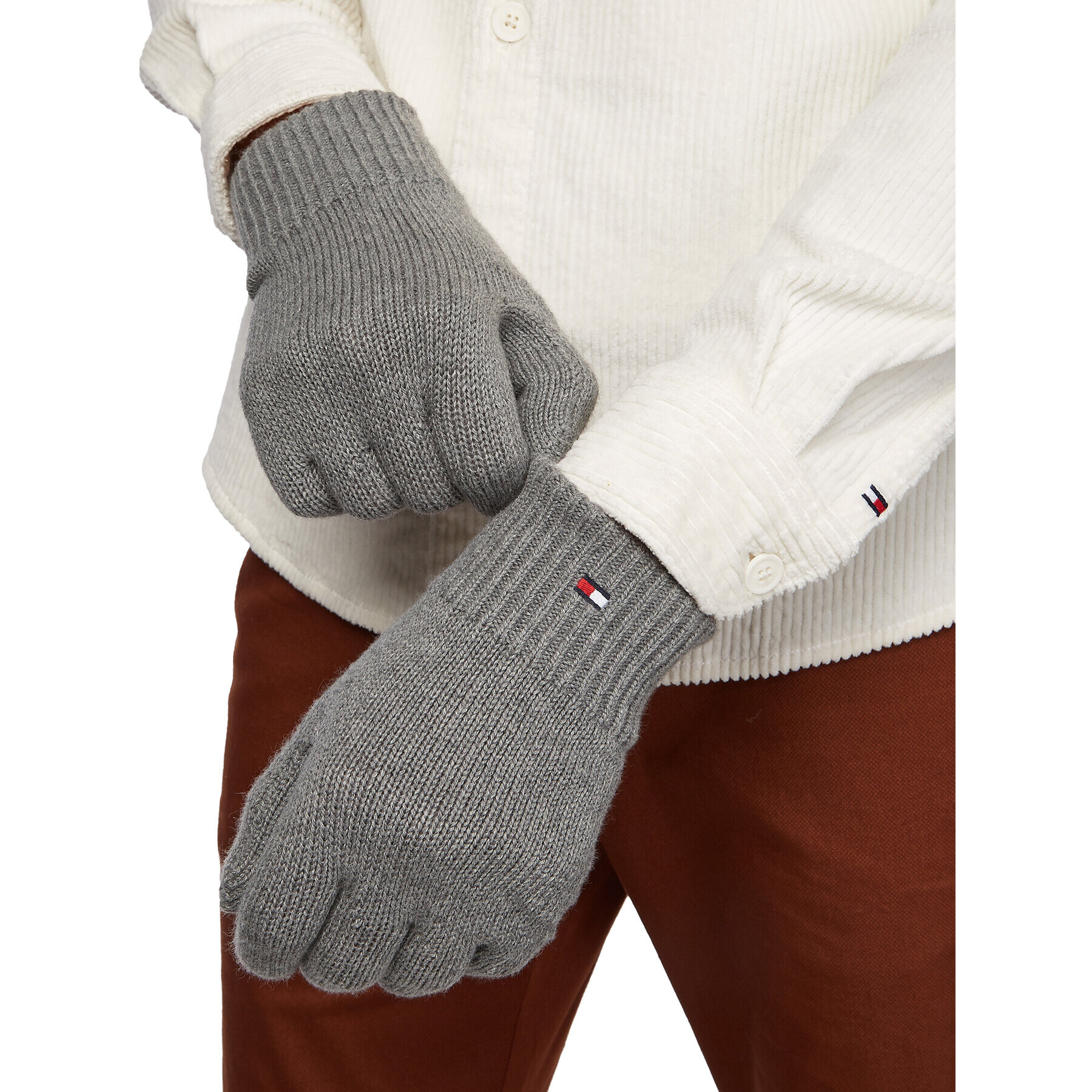 Tommy Hilfiger Mănuși pentru Bărbați Essential Flag Knitted Gloves AM0AM11048 Gri - Pled.ro