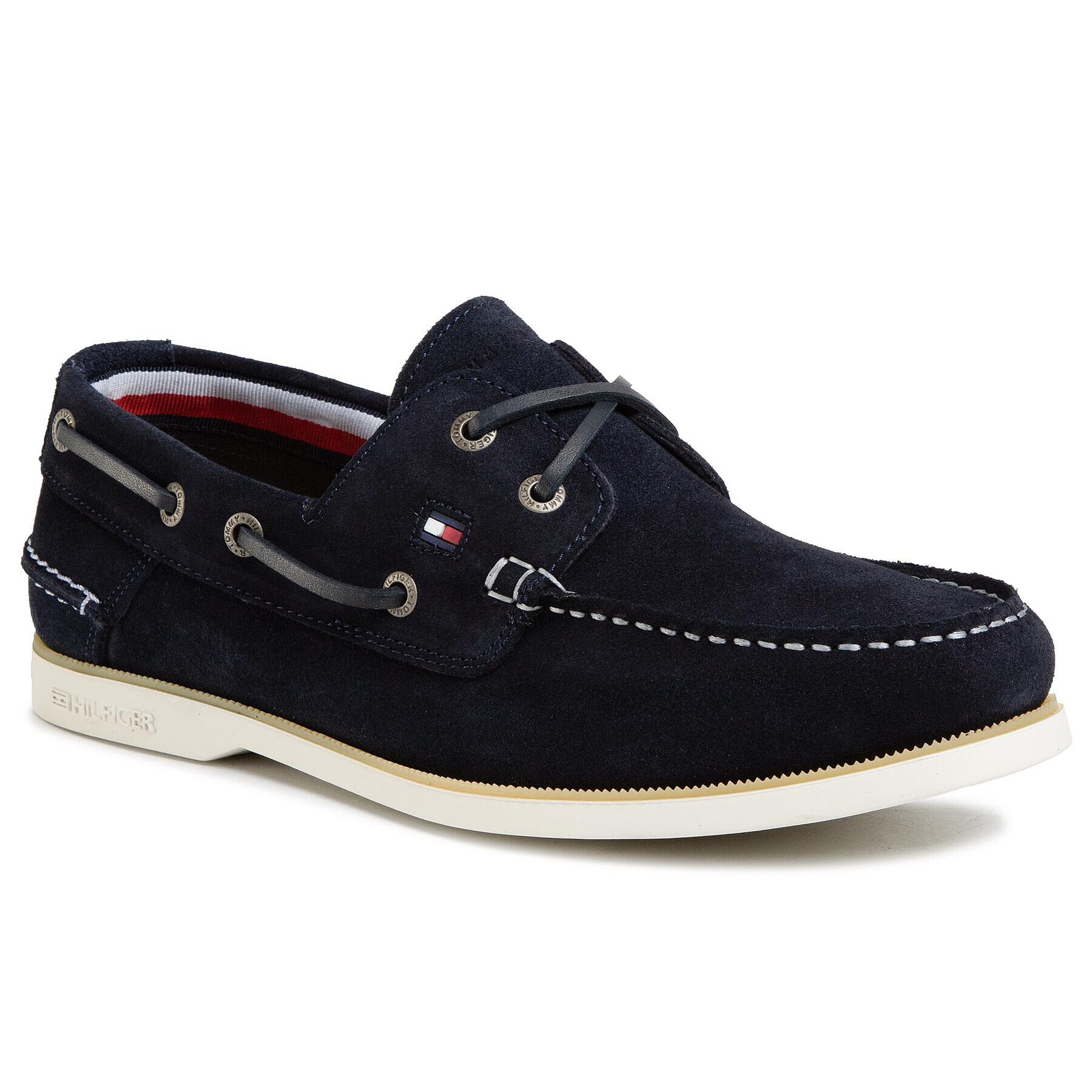 Tommy Hilfiger Mocasini Classic Suede Boatshoe FM0FM02736 Bleumarin - Pled.ro