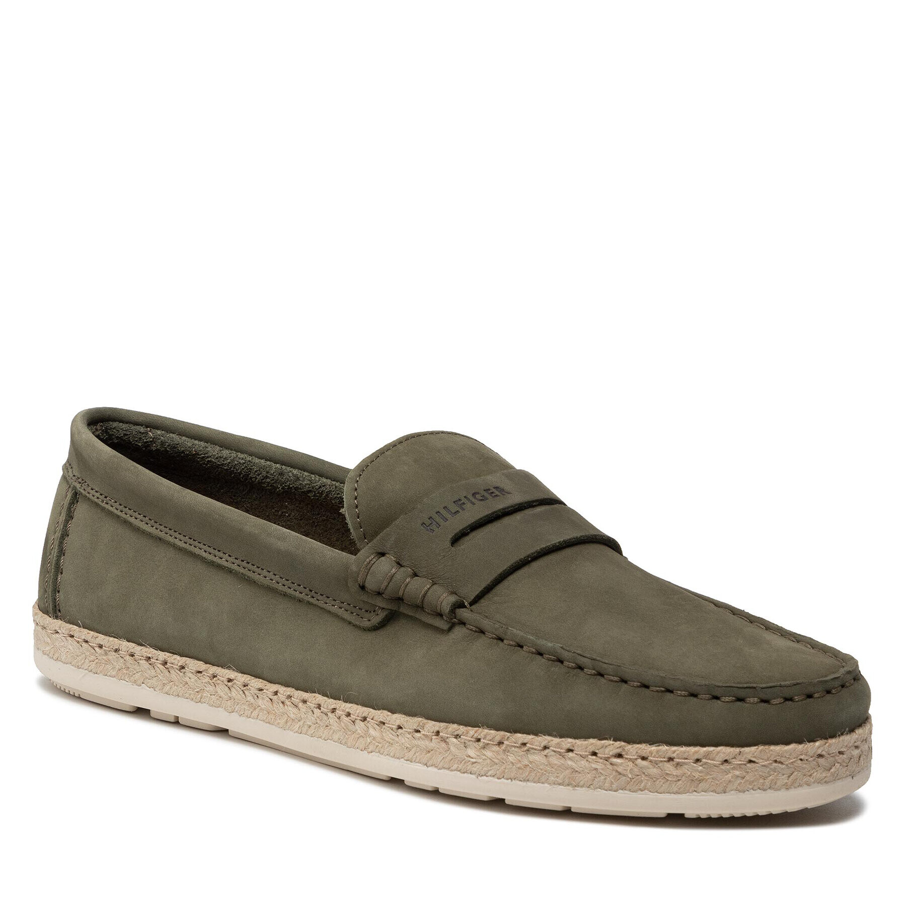 Tommy Hilfiger Mocasini Jute Nubuck Mocassin FM0FM03961 Verde - Pled.ro